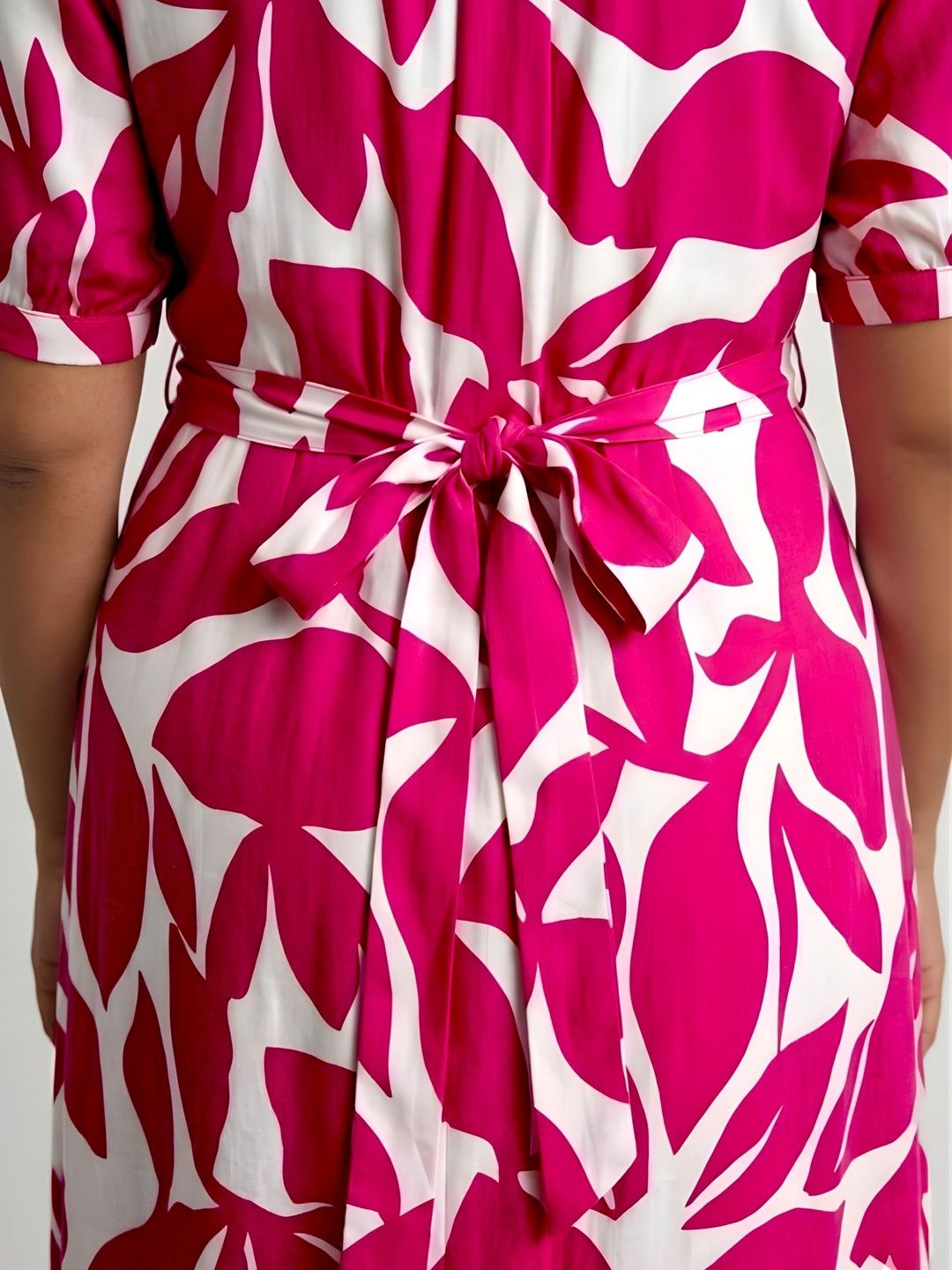 Pink and White Floral Maxi Dress — view 4