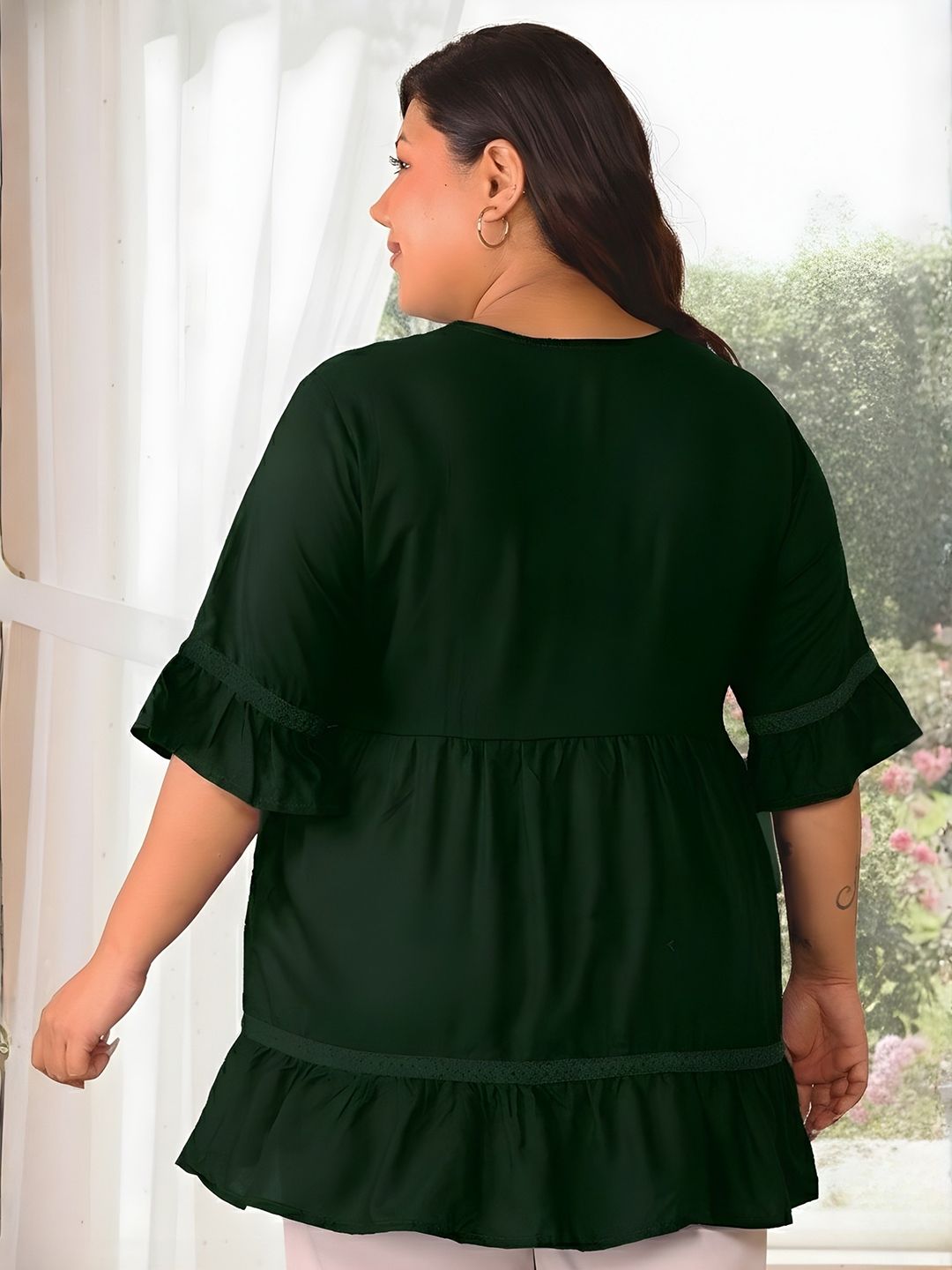 Green Lace Plus Size Tunic — view 5