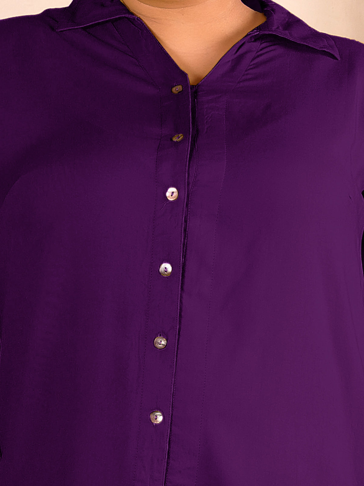 Purple Longline Plus Size Shirt