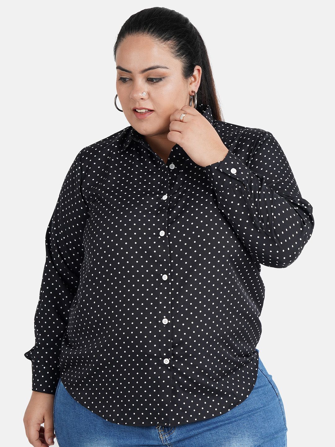 Black Polka Dot Shirt — view 1