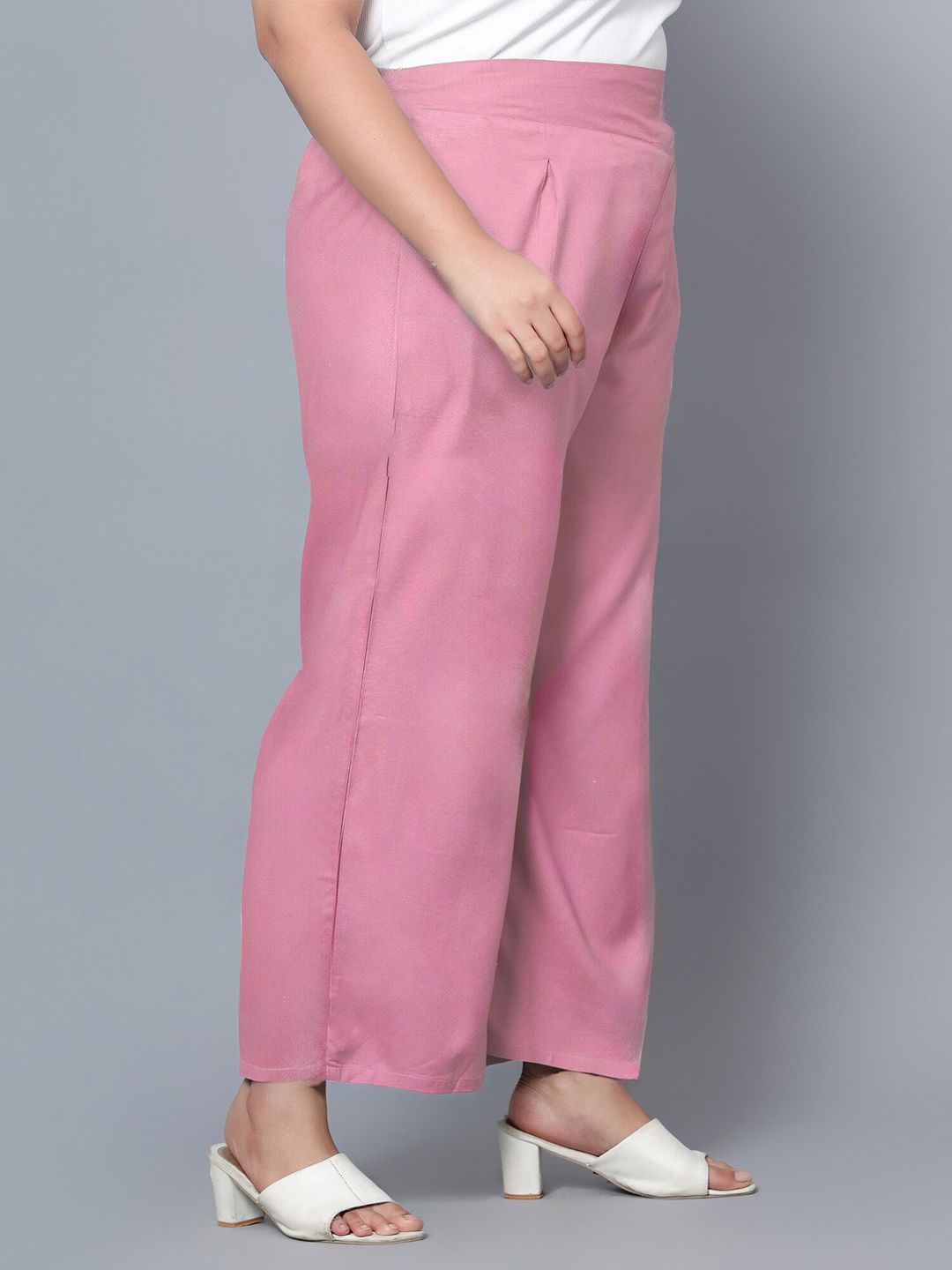 Pink Plus Size Trousers — view 2