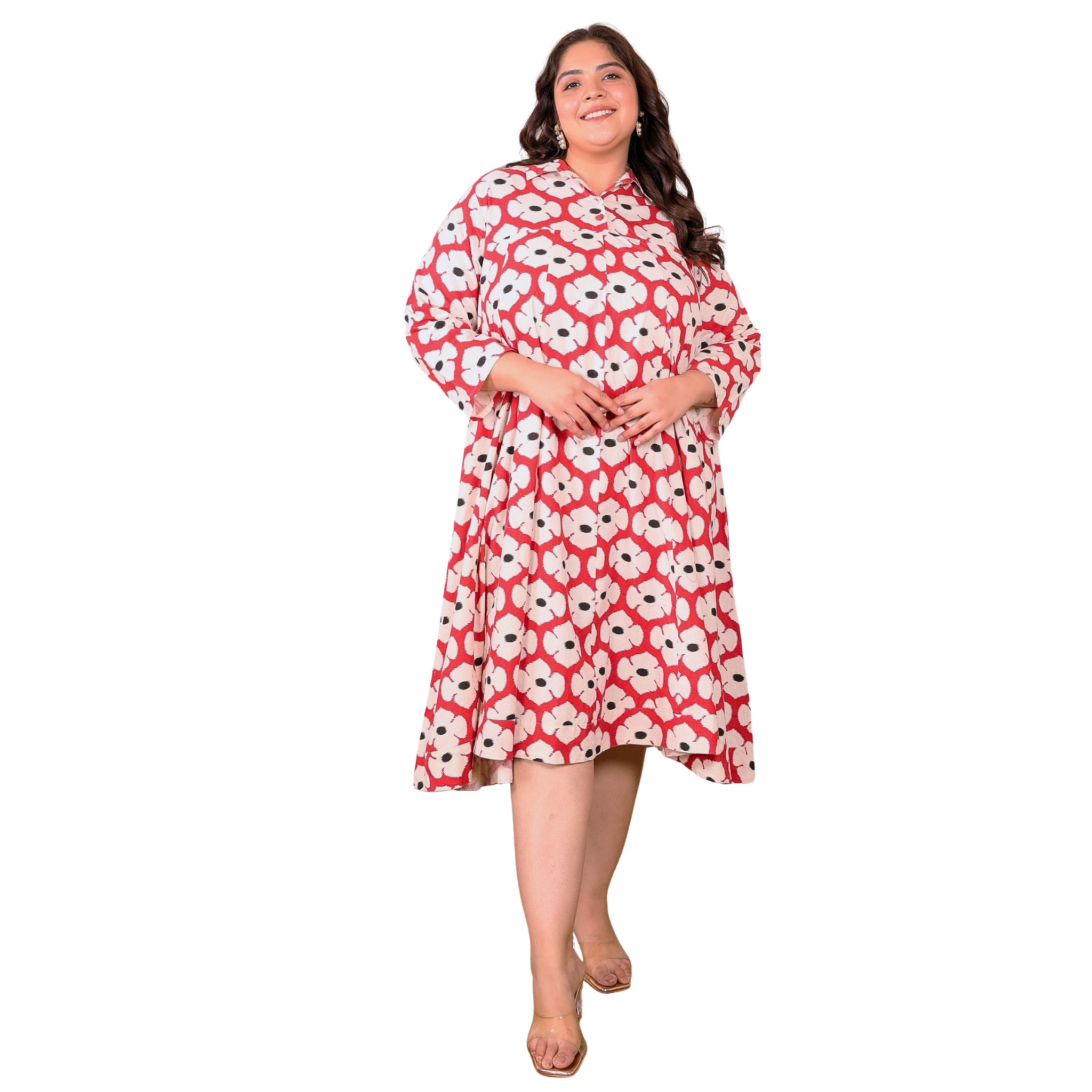 Red Floral Kali Plus Size Dress