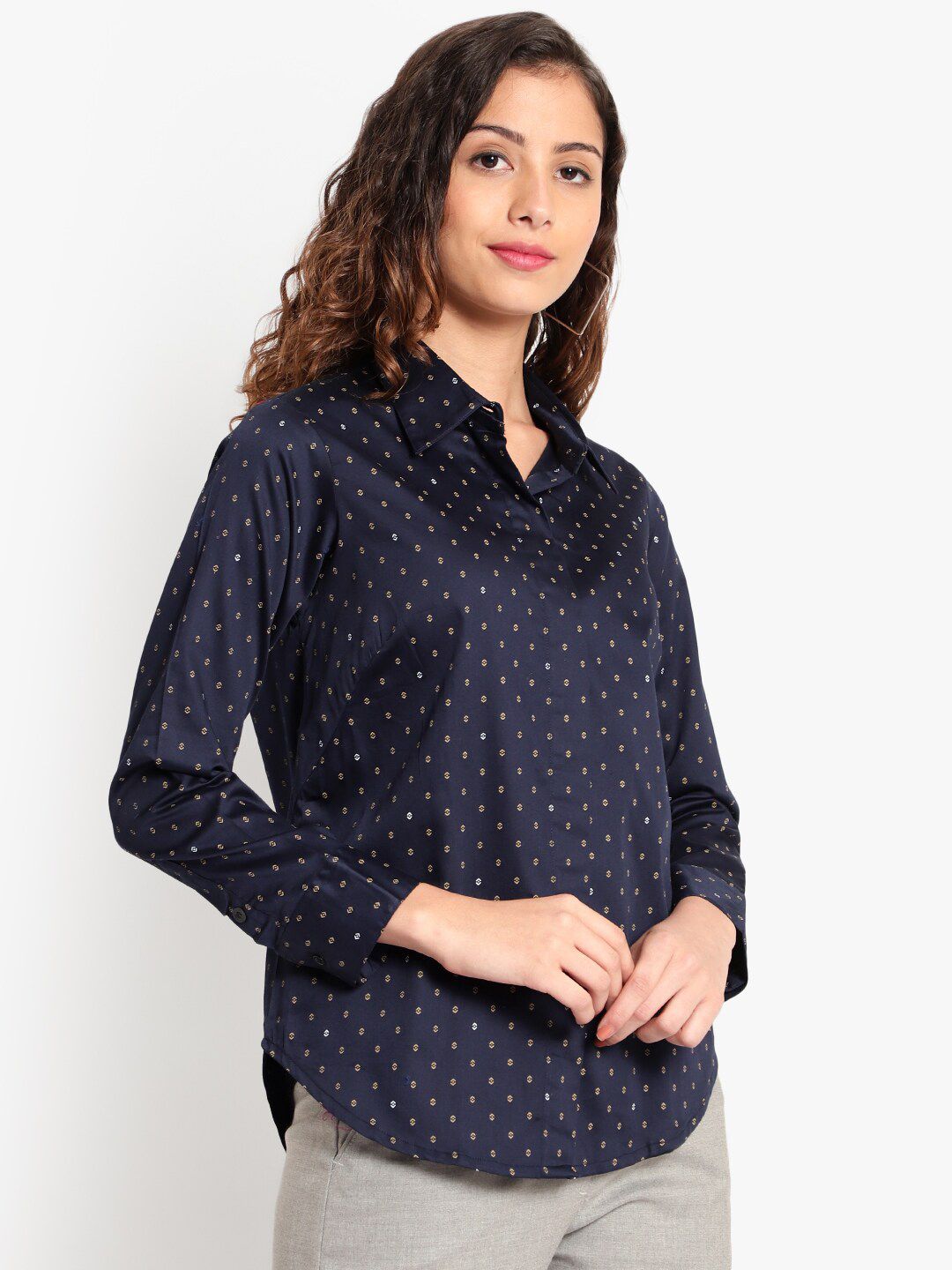 Blue Print Formal Shirt — view 3