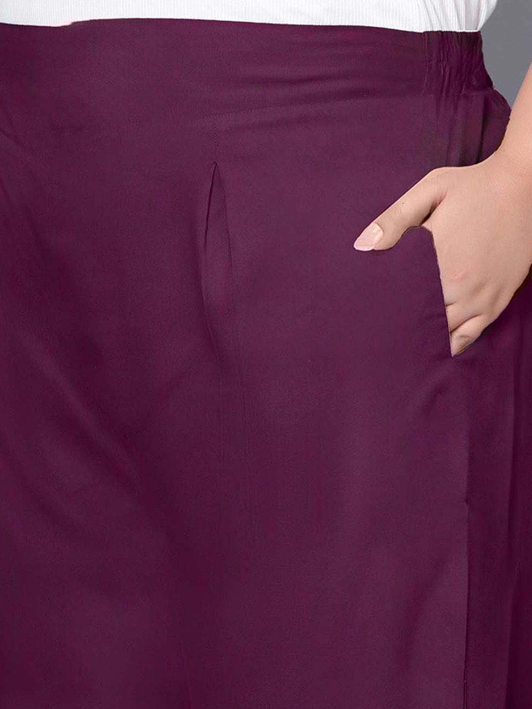 Purple Plus Size Trousers — view 6