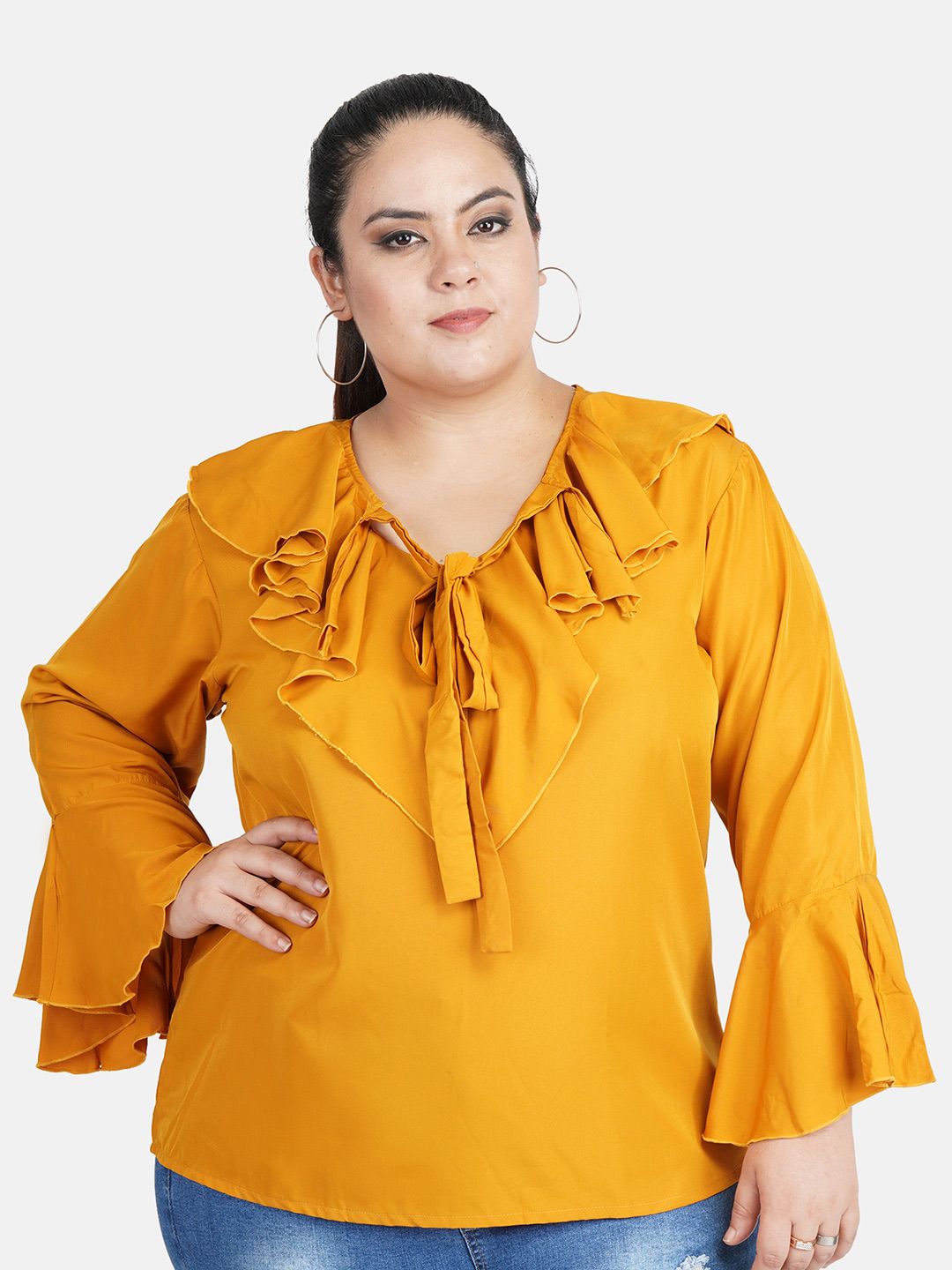 Mustard Flared Top — view 1
