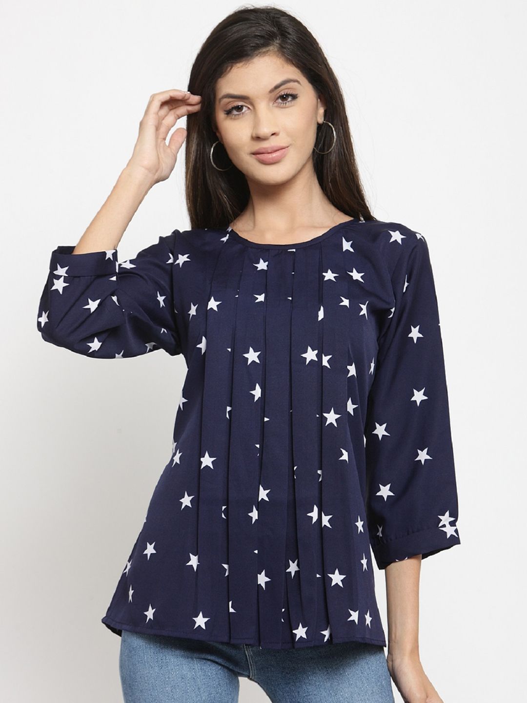 Blue Star Print Top — view 1
