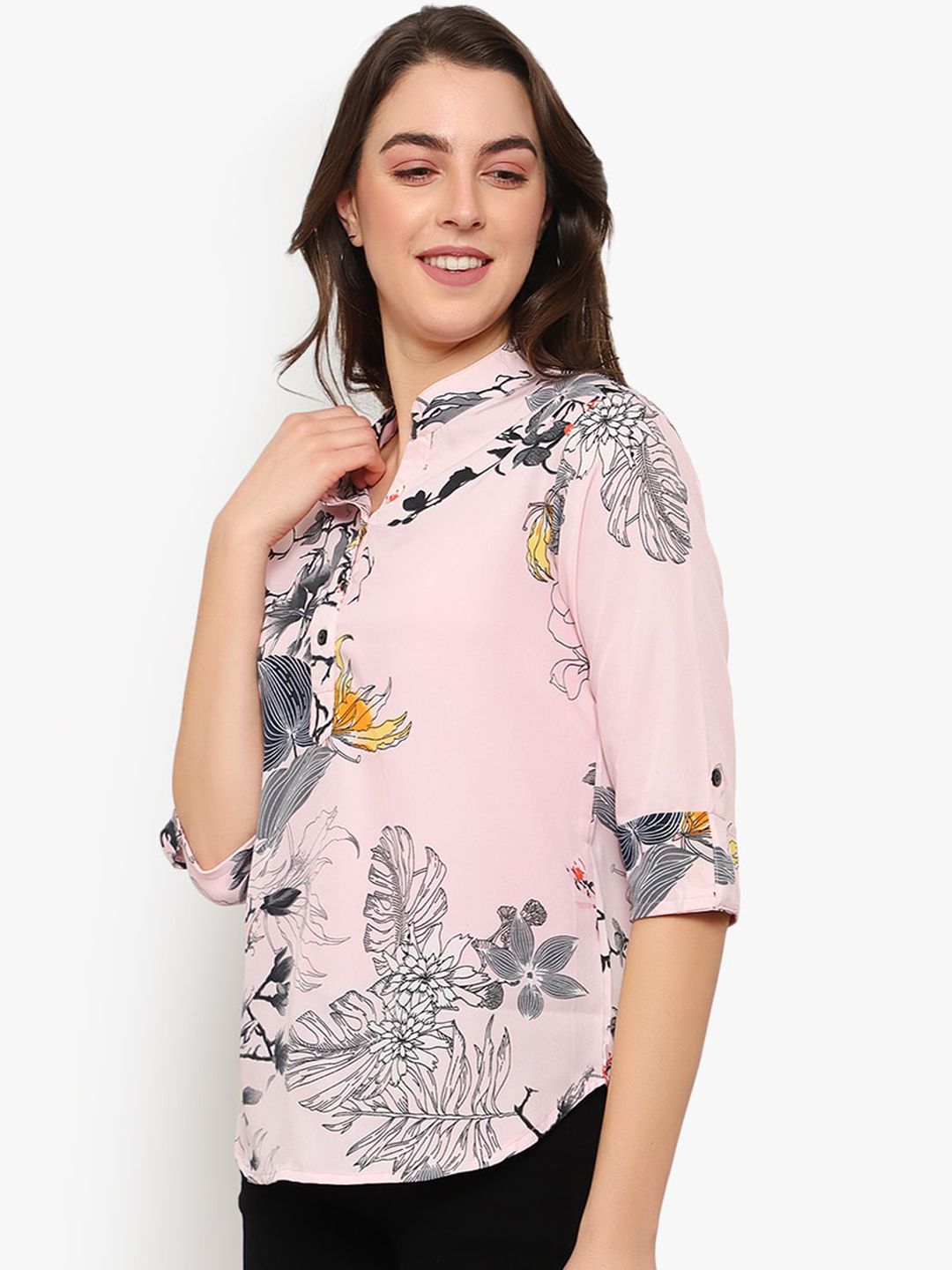 Pink Floral Print Tunic — view 10