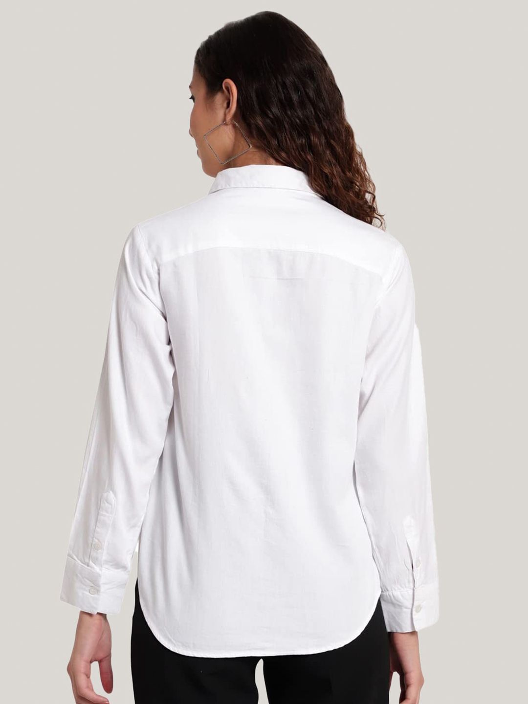 White Slim Fit Formal Plus Size Shirt — view 5
