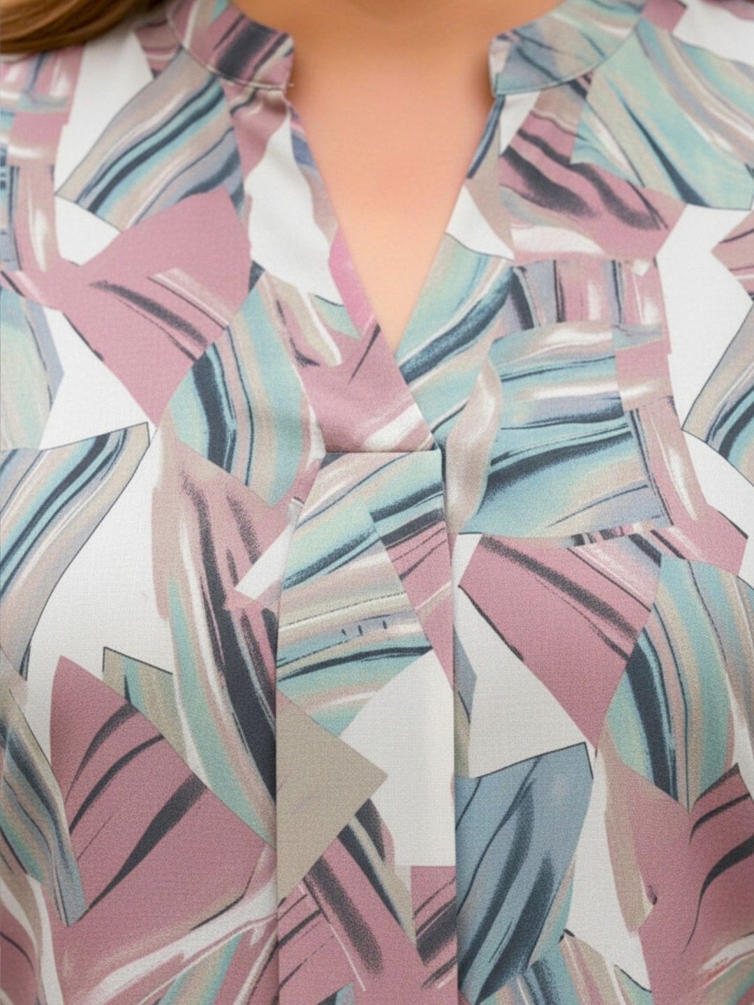 Pink Centrepleat Print Tunic — view 7