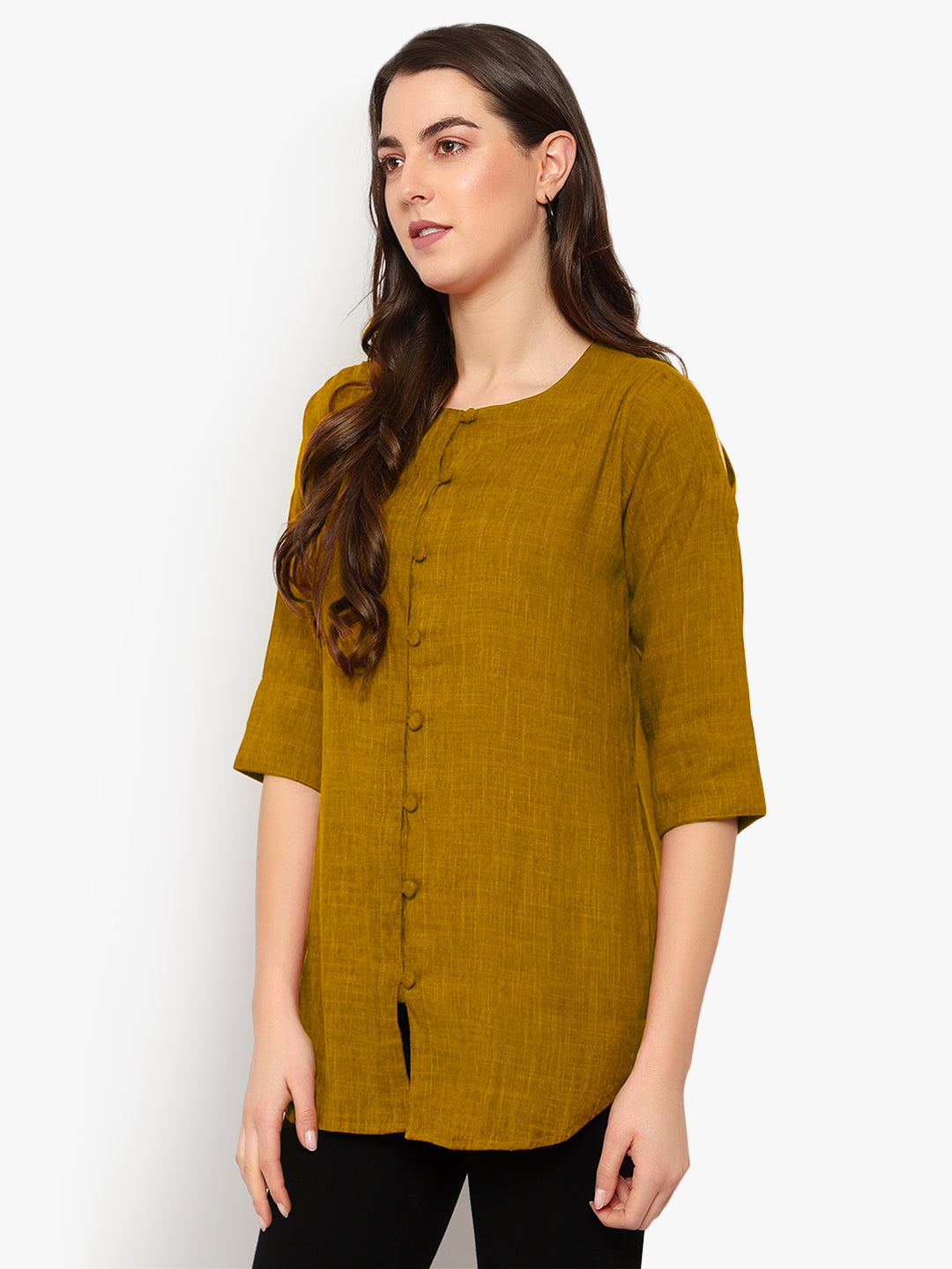 Mustard Cotton Linen Tunic