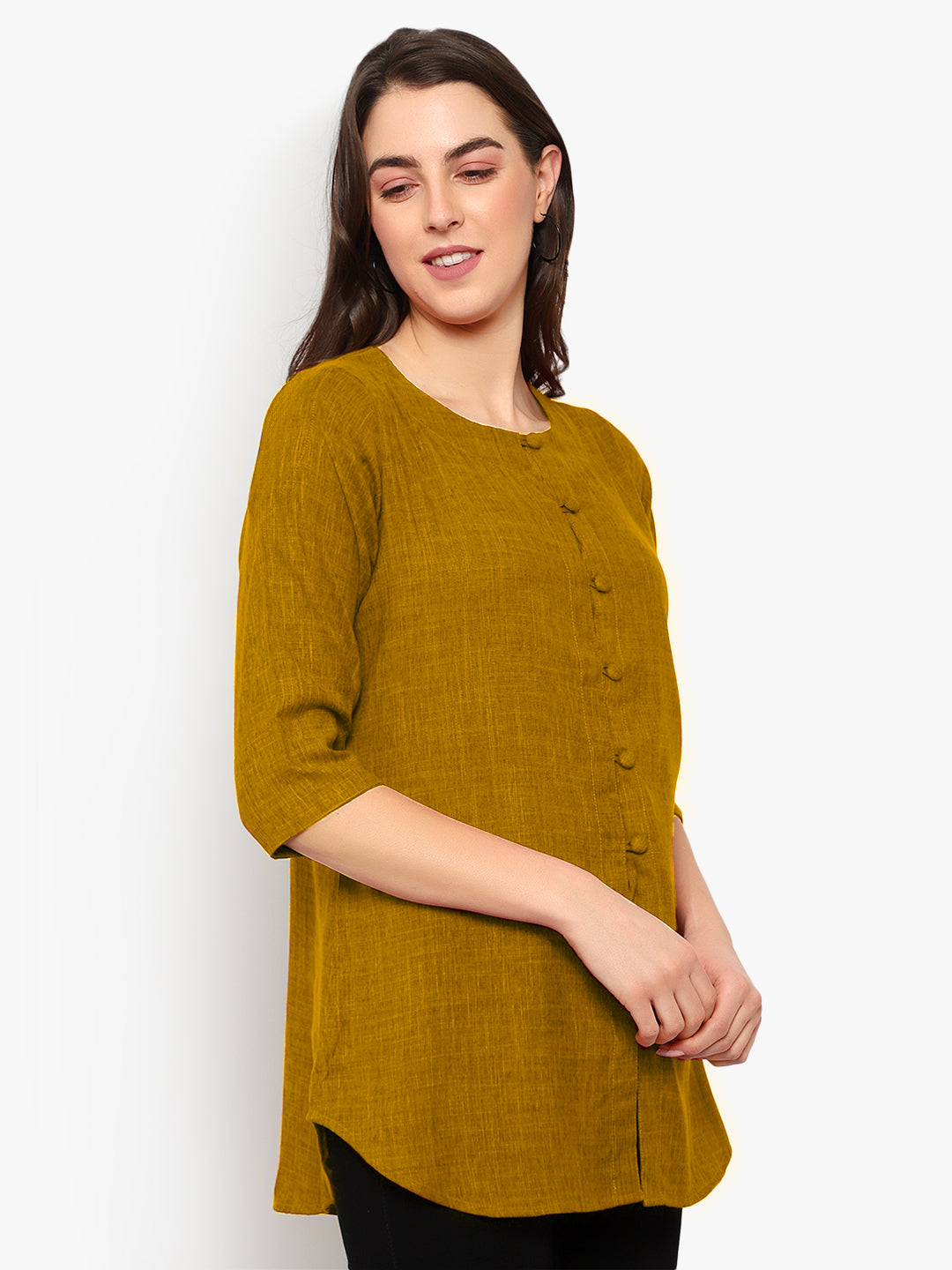 Mustard Cotton Linen Tunic