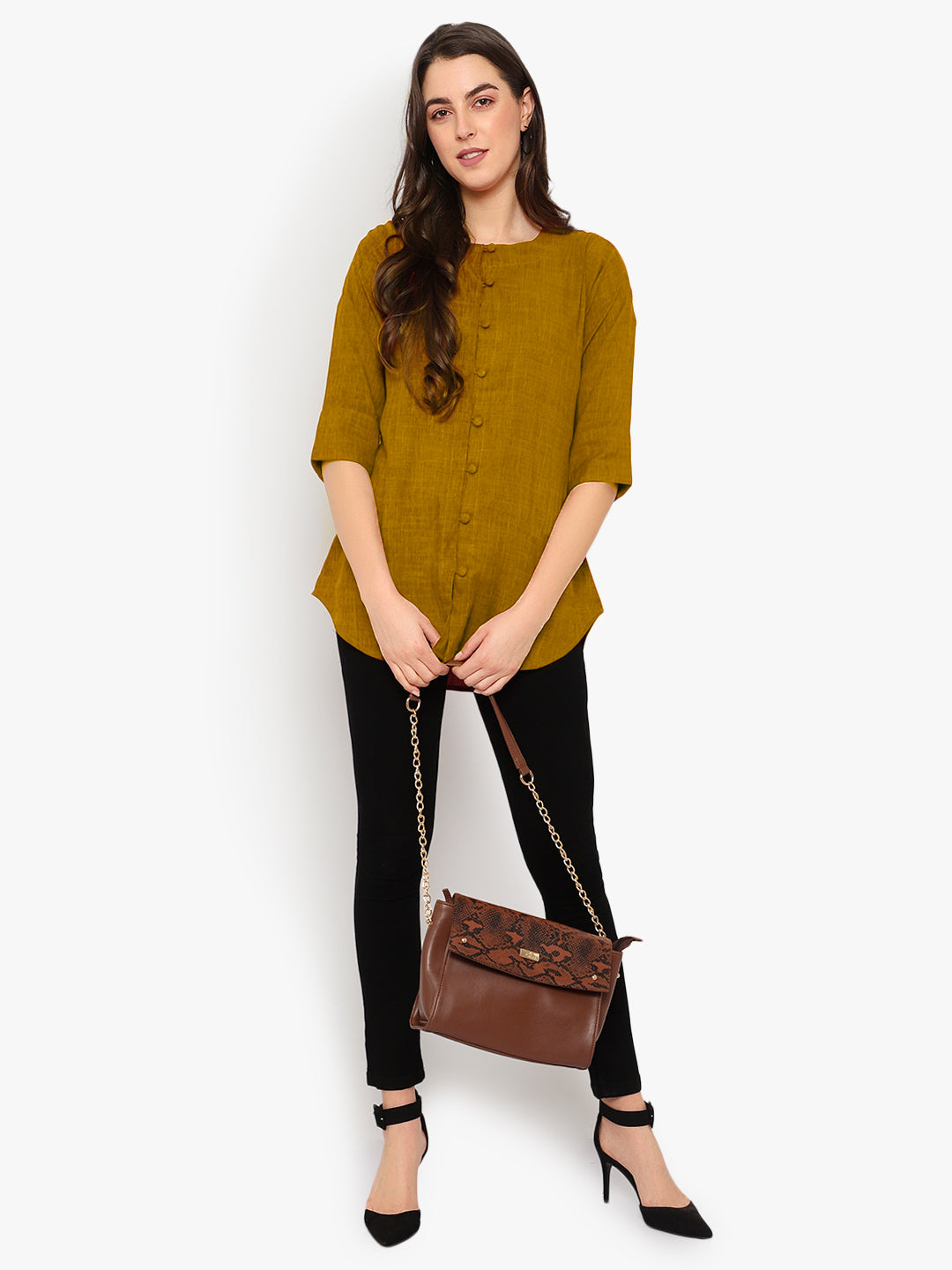Mustard Cotton Linen Tunic