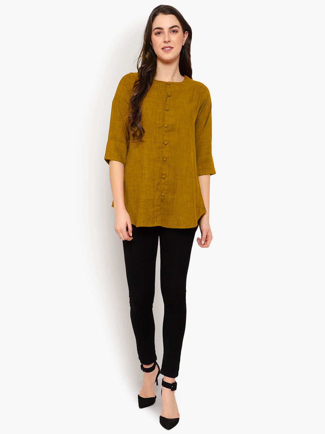 Mustard Cotton Linen Tunic
