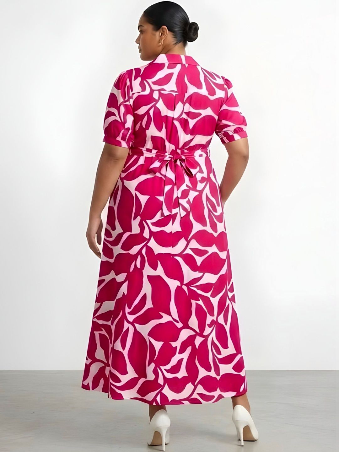 Pink and White Floral Maxi Dress — view 2
