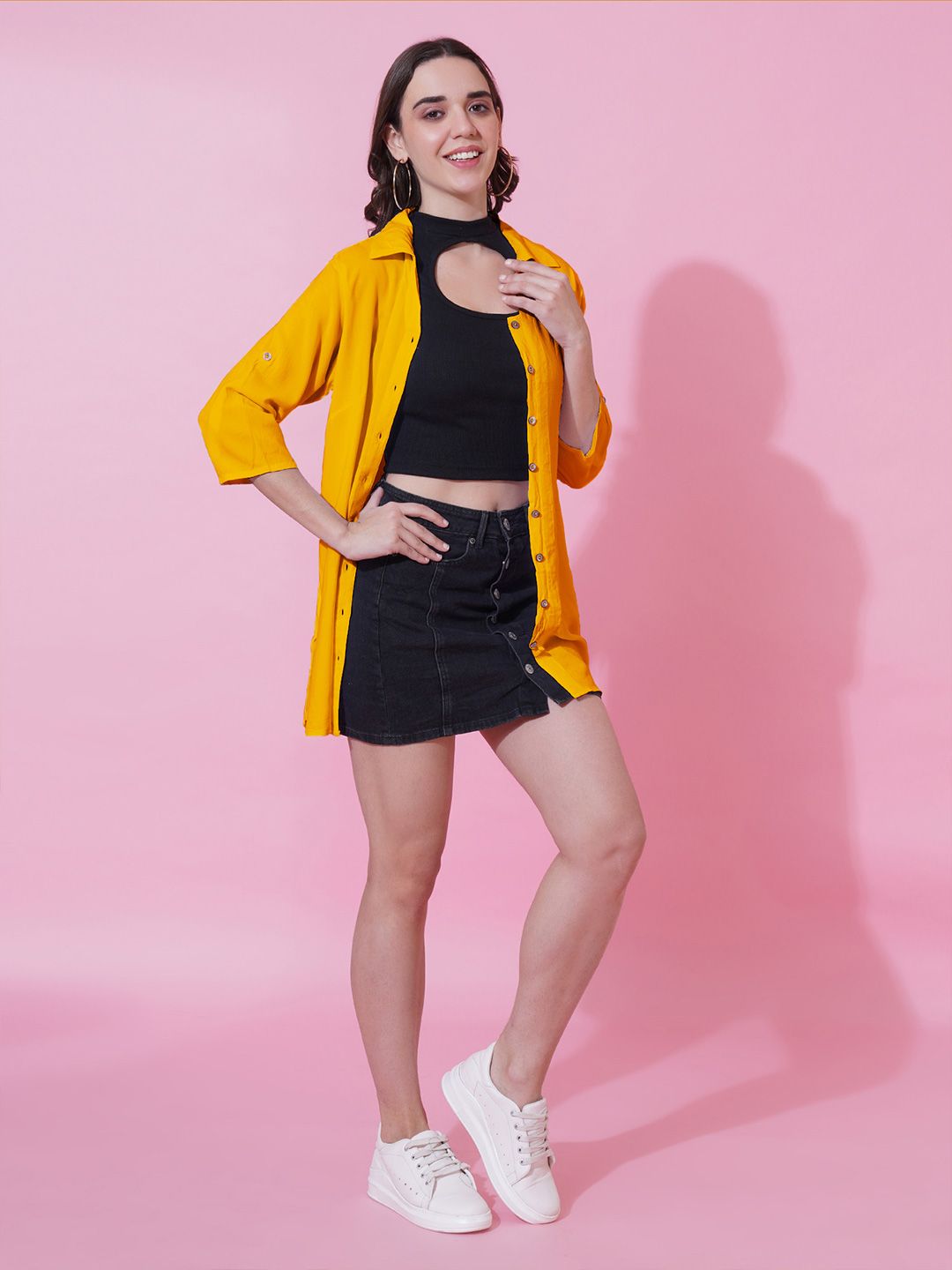 Mustard Oversize Shirt — view 3