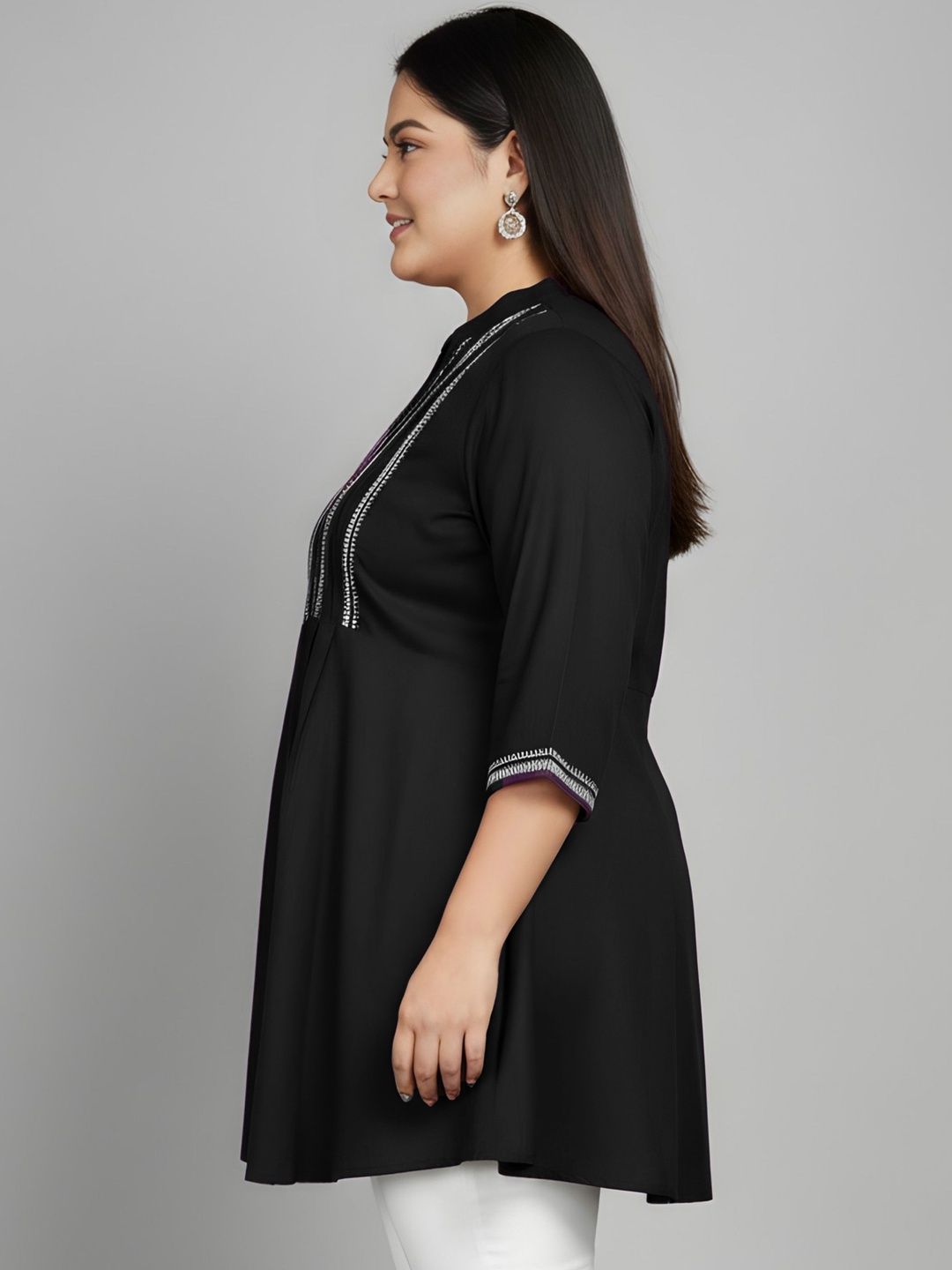 Black Embroidered Tunic — view 6