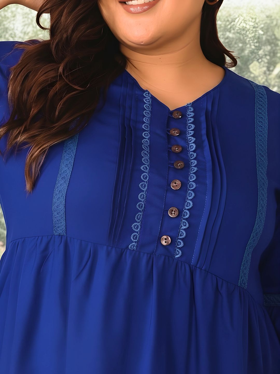 Blue Lace Plus Size Tunic — view 2