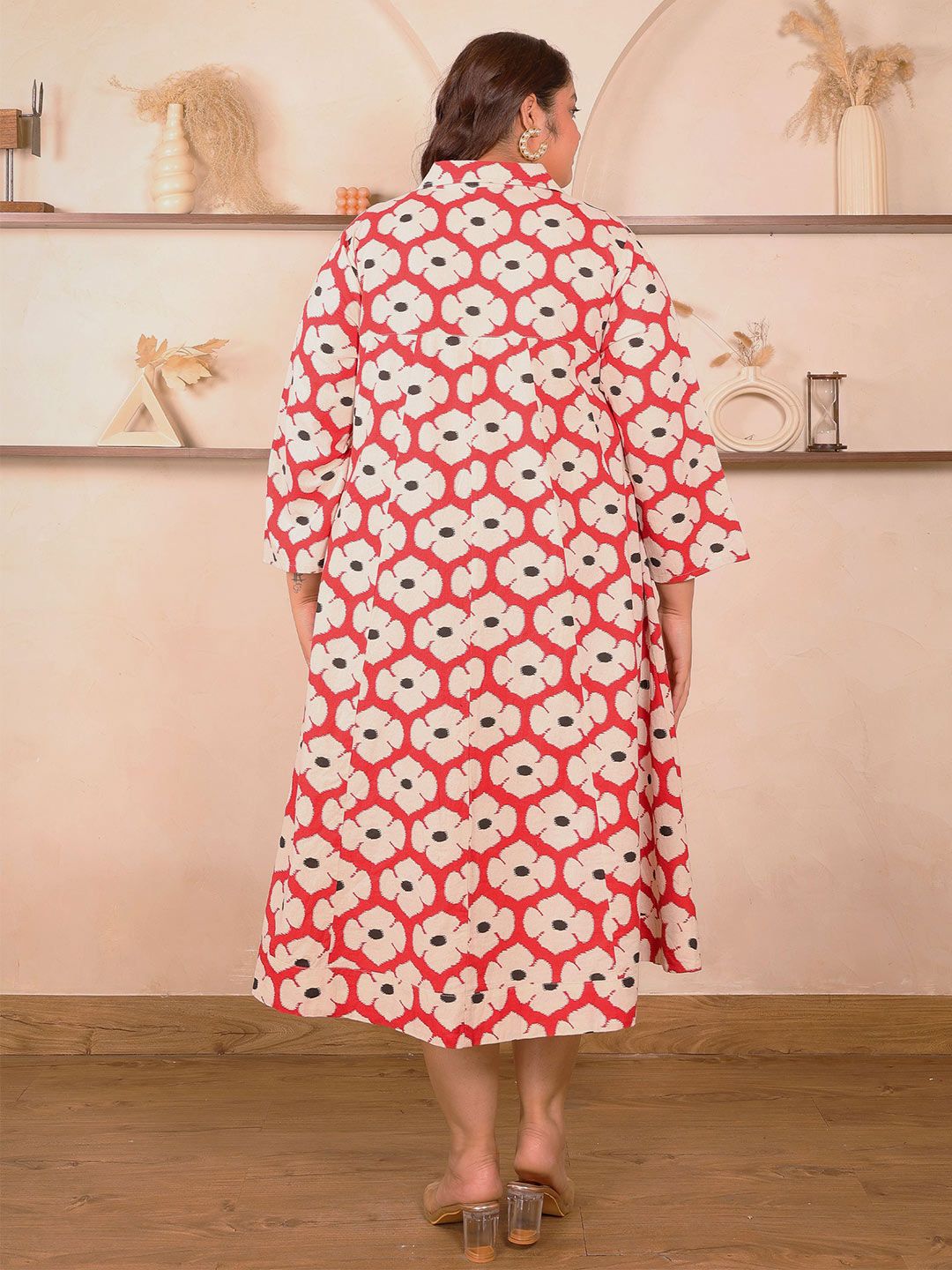 Red Floral Kali Plus Size Dress — view 5