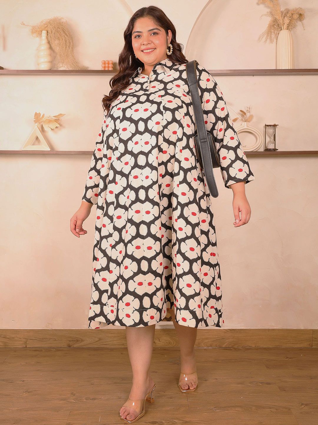 Black Floral Kali Plus Size Dress — view 1