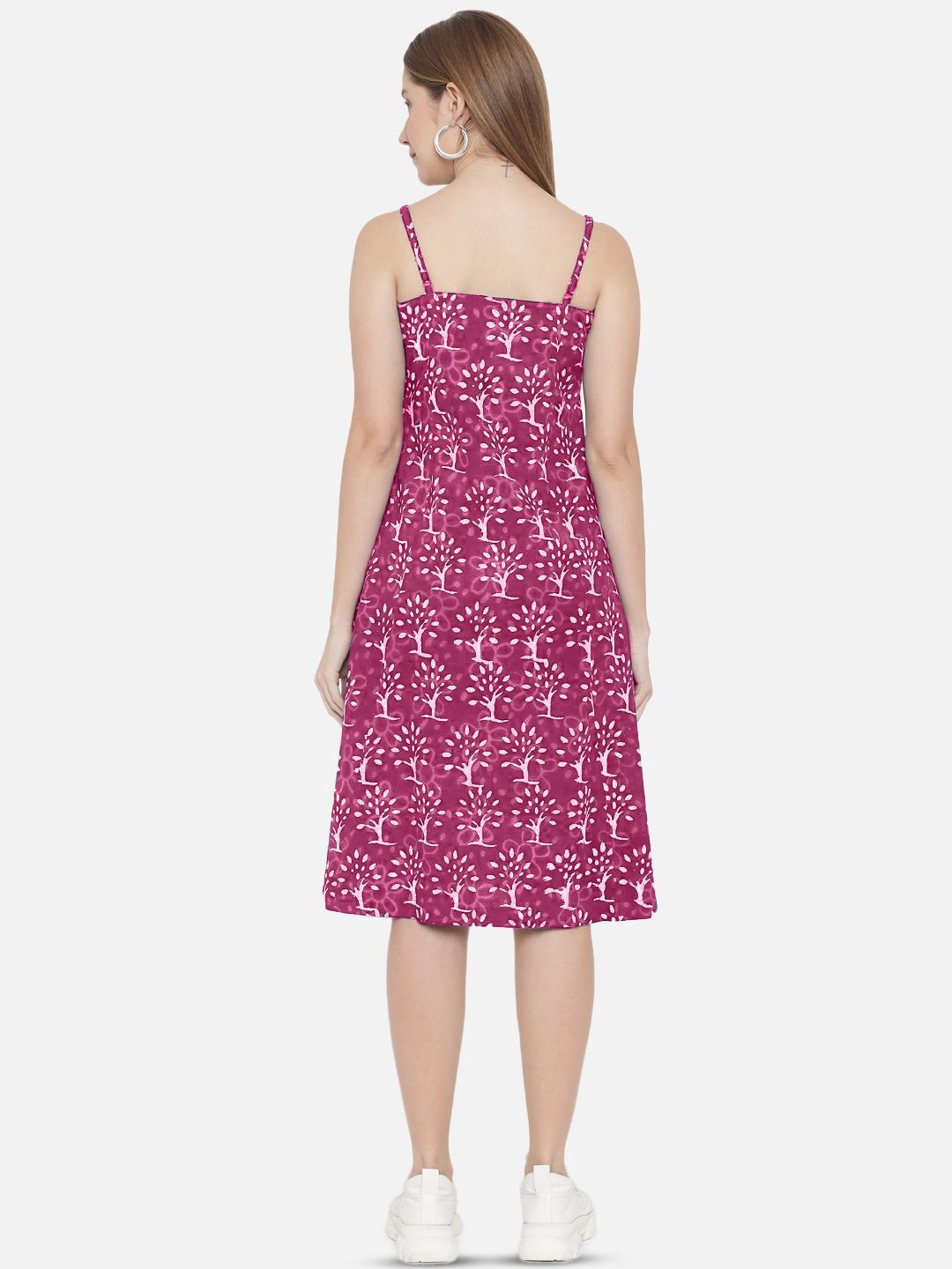Pink A-Line Hand Block Dress — view 11
