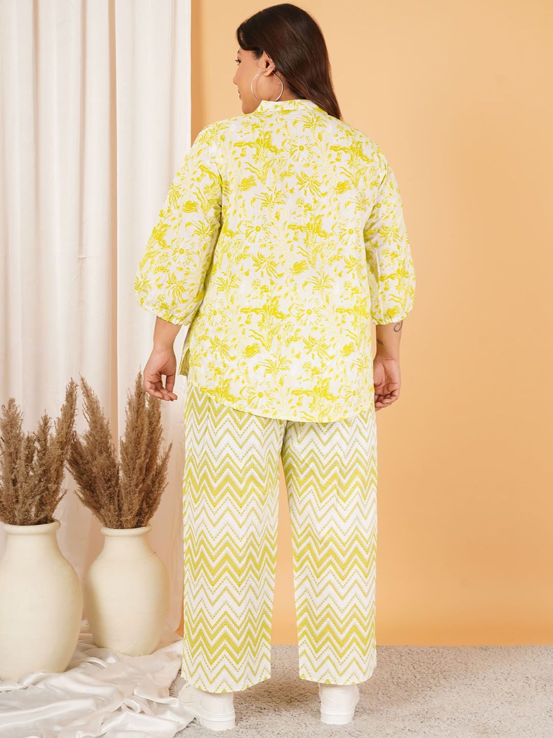 Yellow Print Plus Size Co-Ord Set — view 6