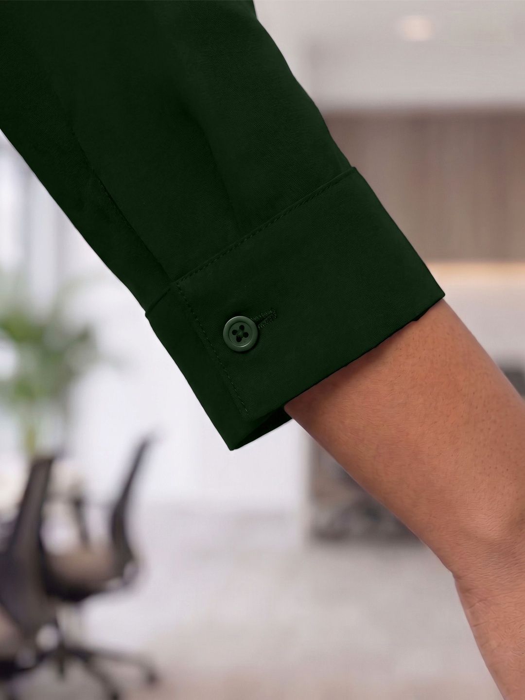 Green Rayon Concealed Plus Size Tunic — view 5