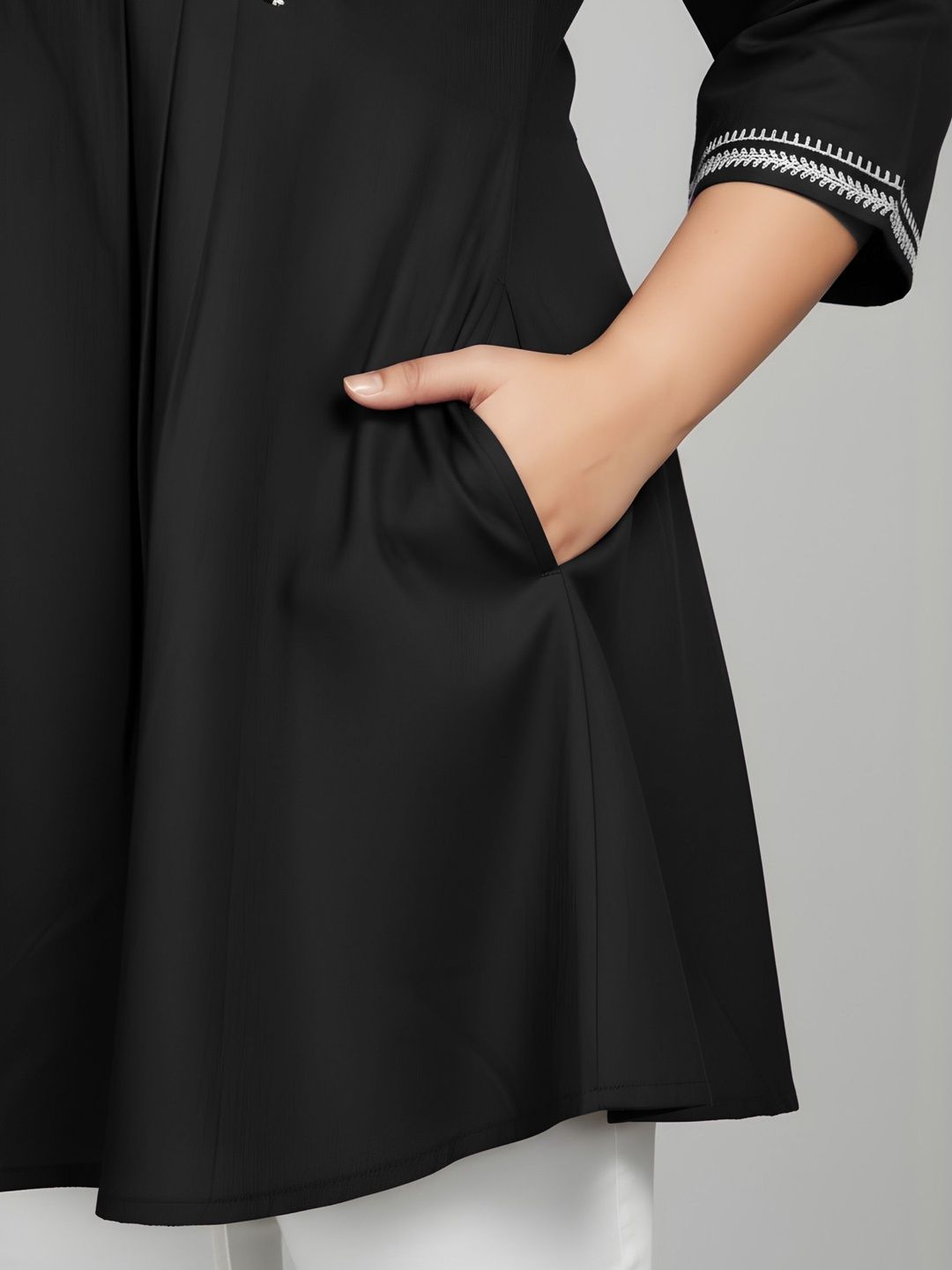 Black Embroidered Tunic — view 5