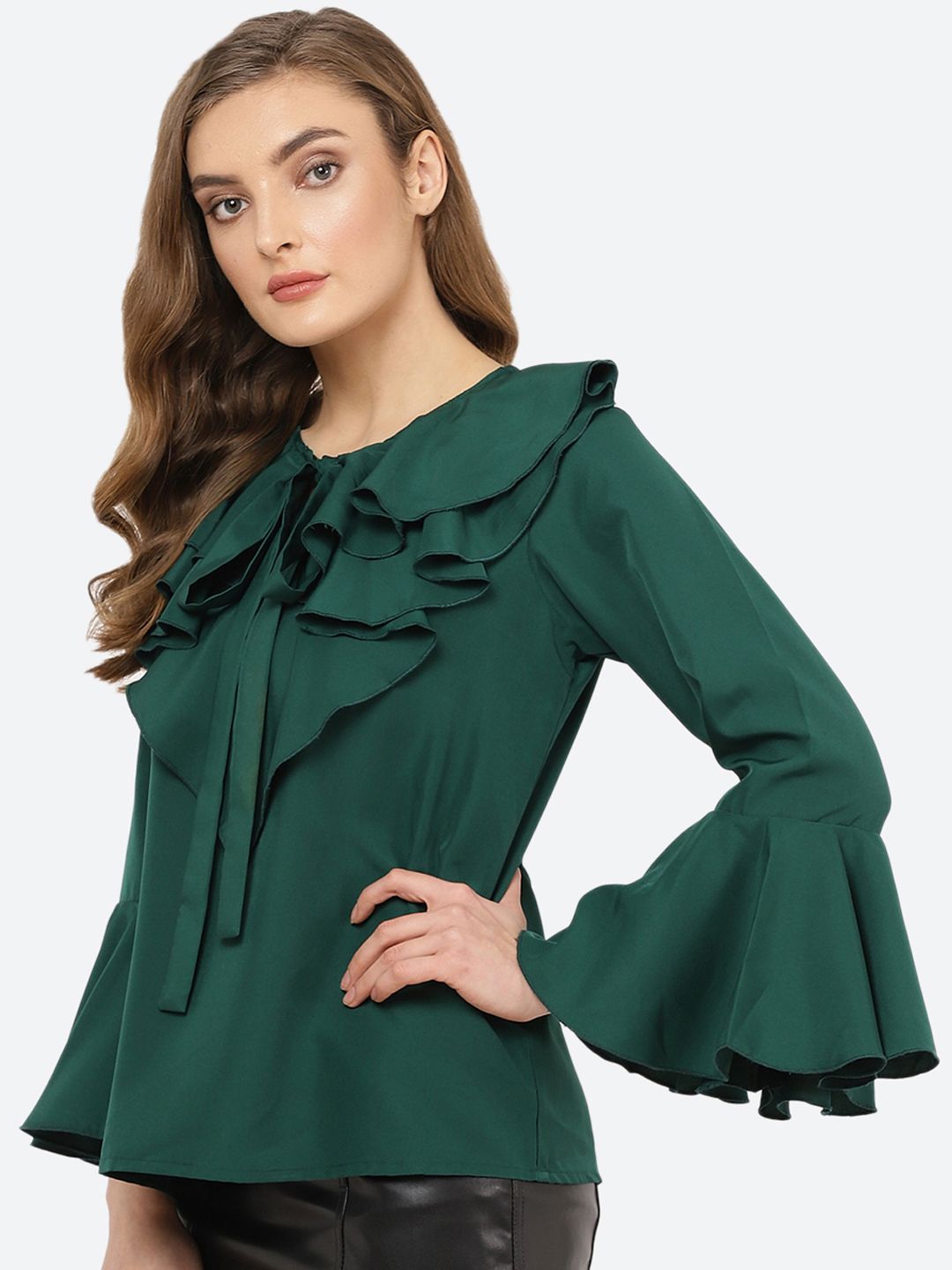 Green Flared Top — view 3