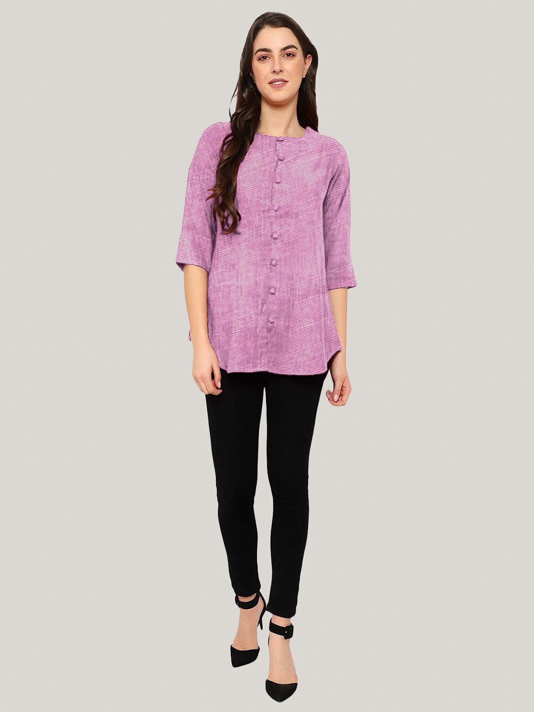 Purple Cotton Linen Tunic — view 11