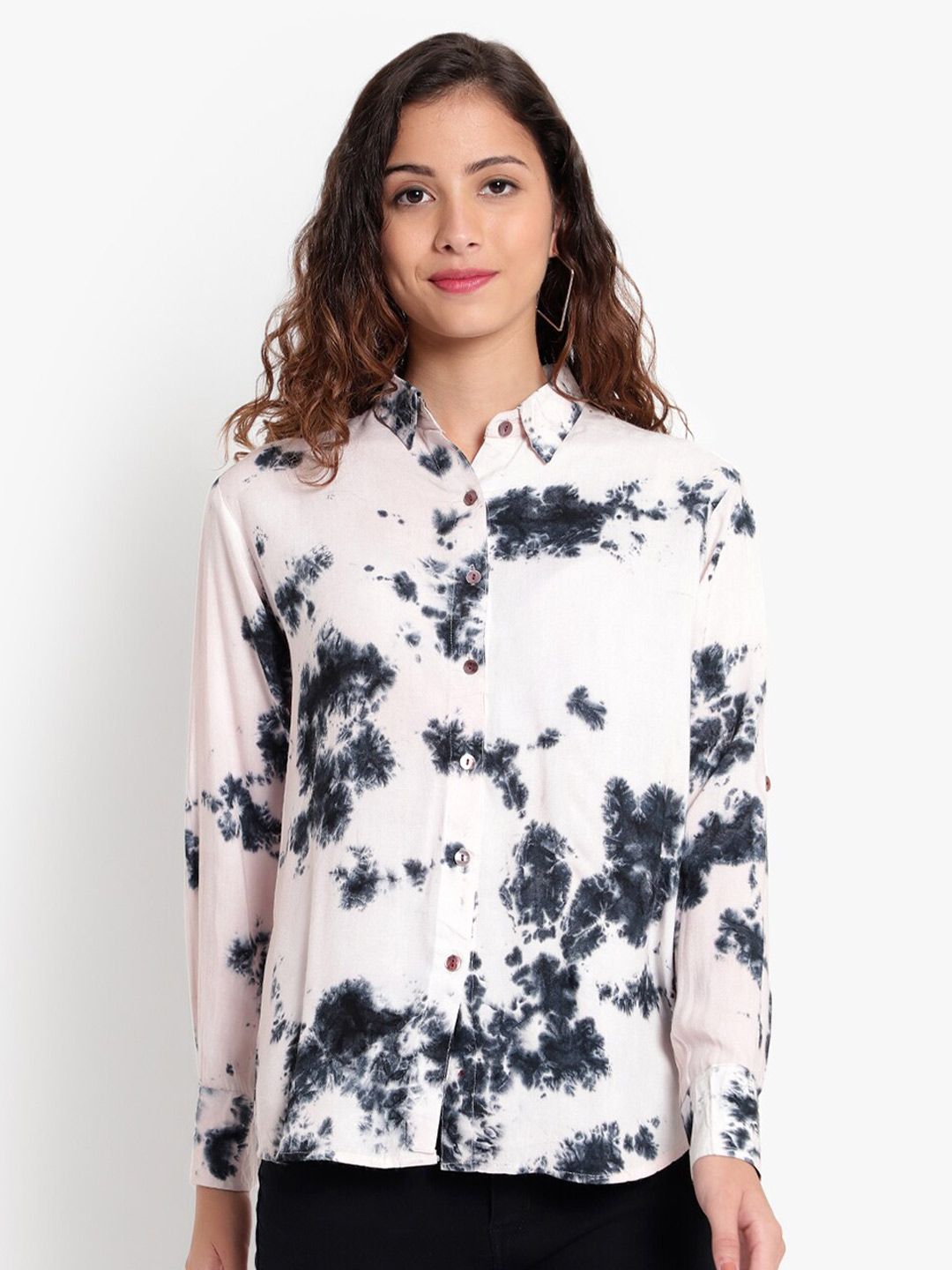 Black and White Tie Dye Shirt — view 8