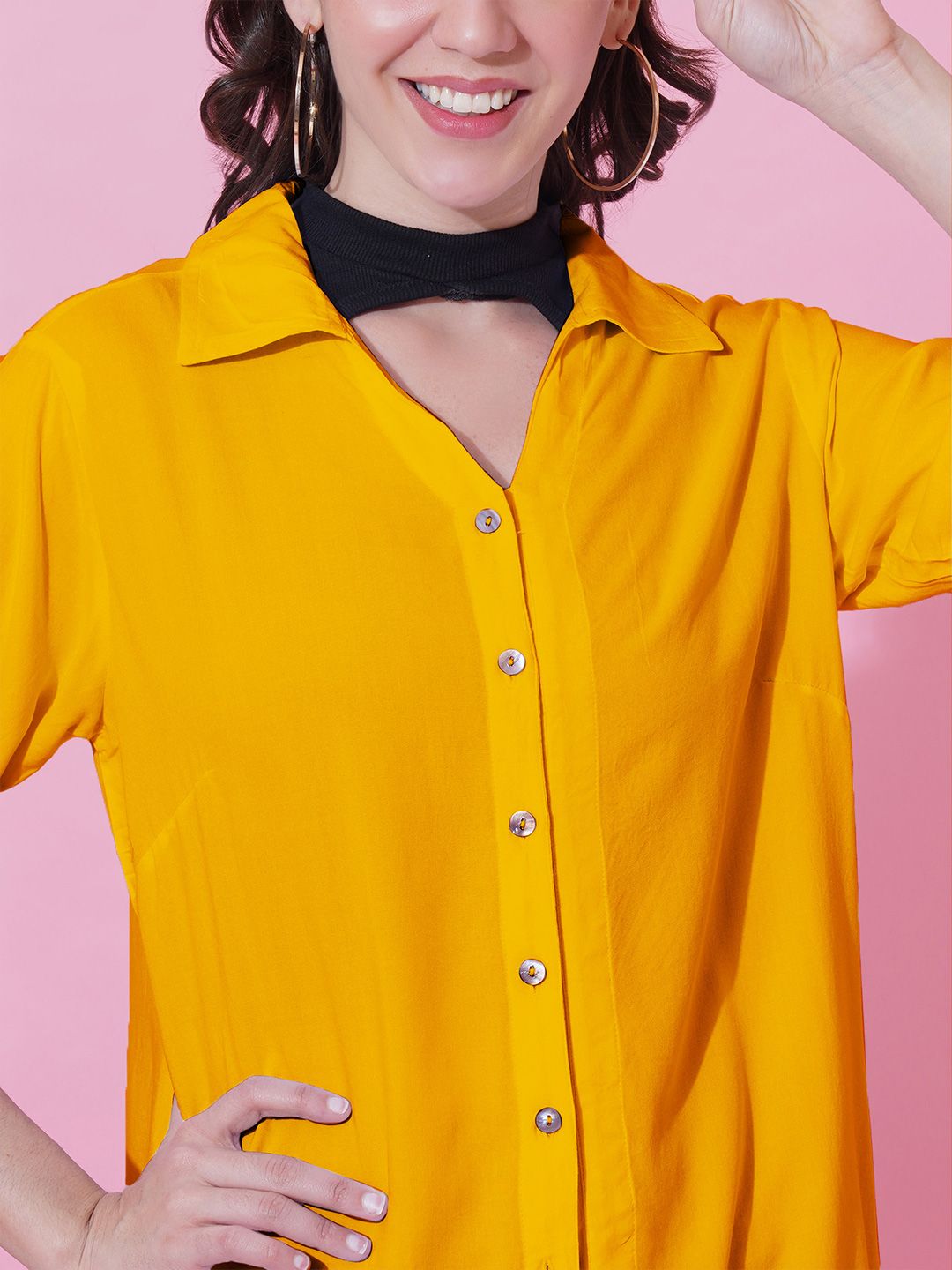 Mustard Oversize Shirt — view 2
