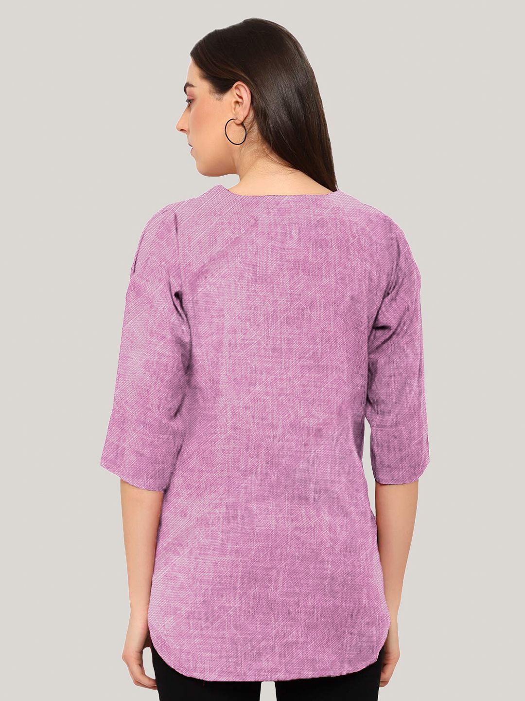 Purple Cotton Linen Tunic — view 10