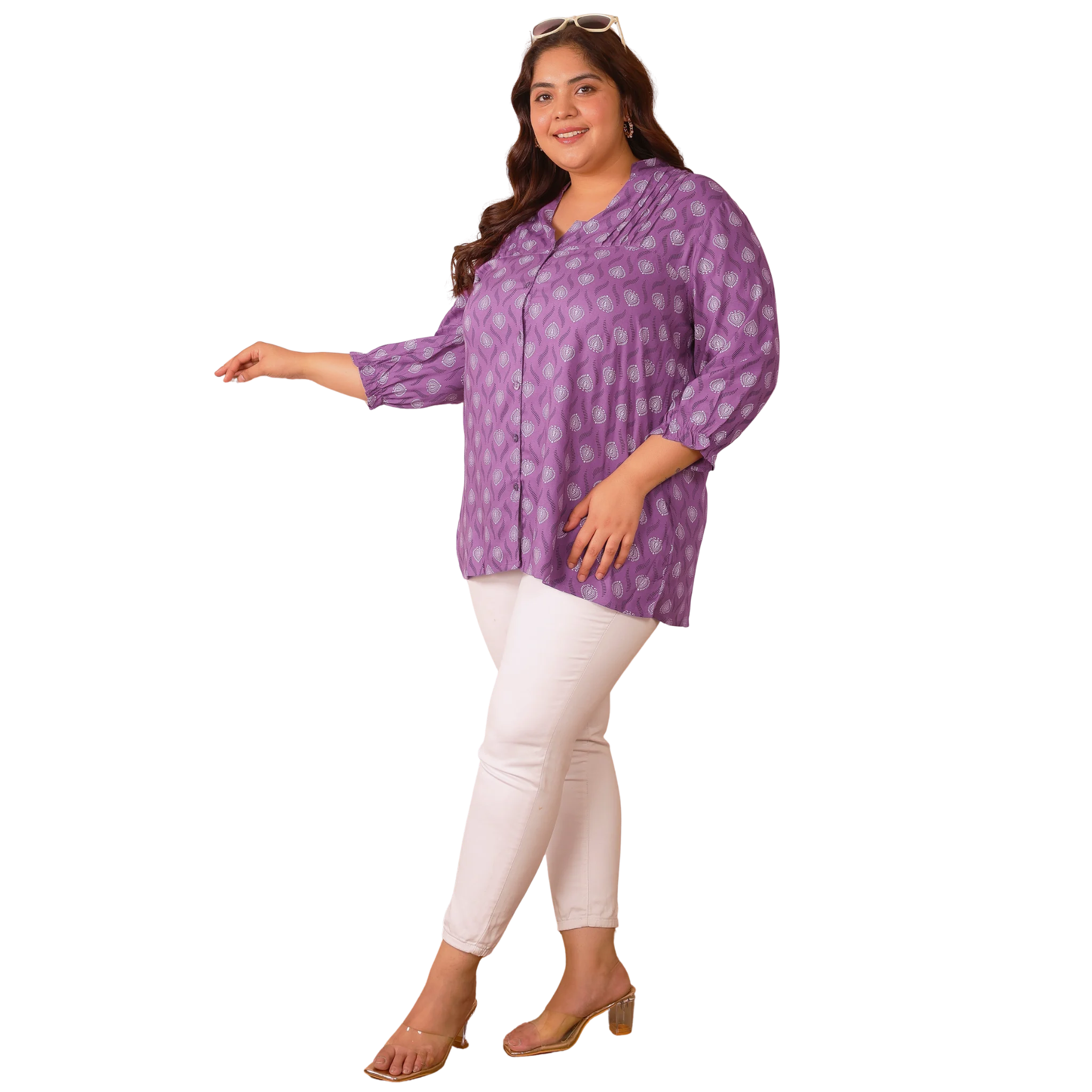 Purple Geometric Print Shirt