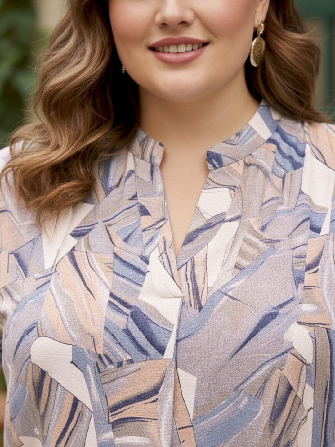 Brown Centrepleat Print Tunic — view 7