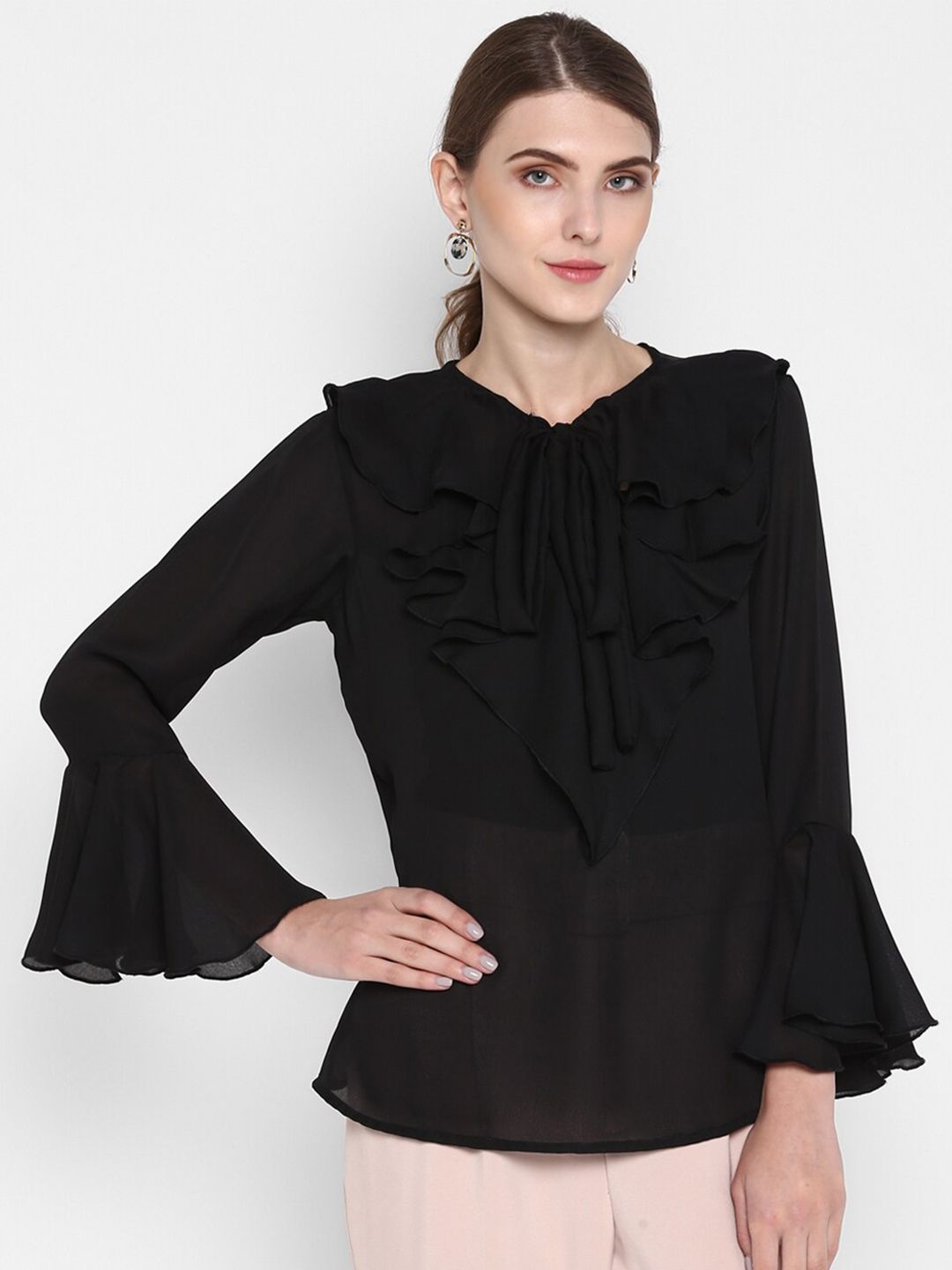 Black Flared Top — view 1