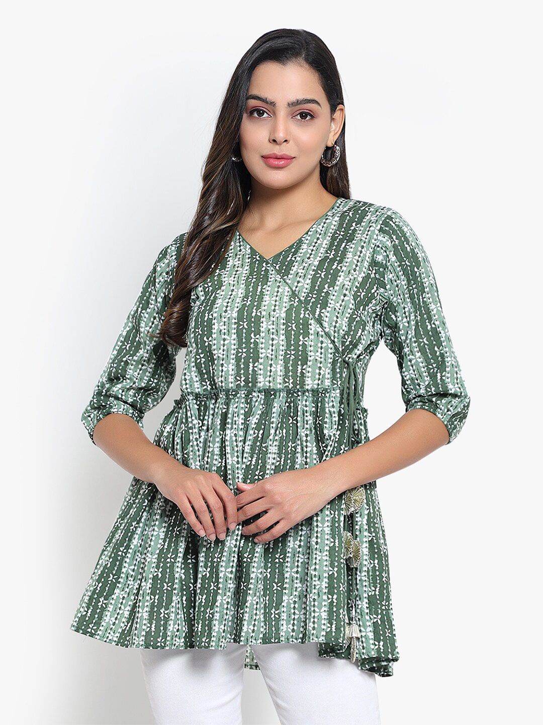 Green Hand Block Print Tunic — view 1