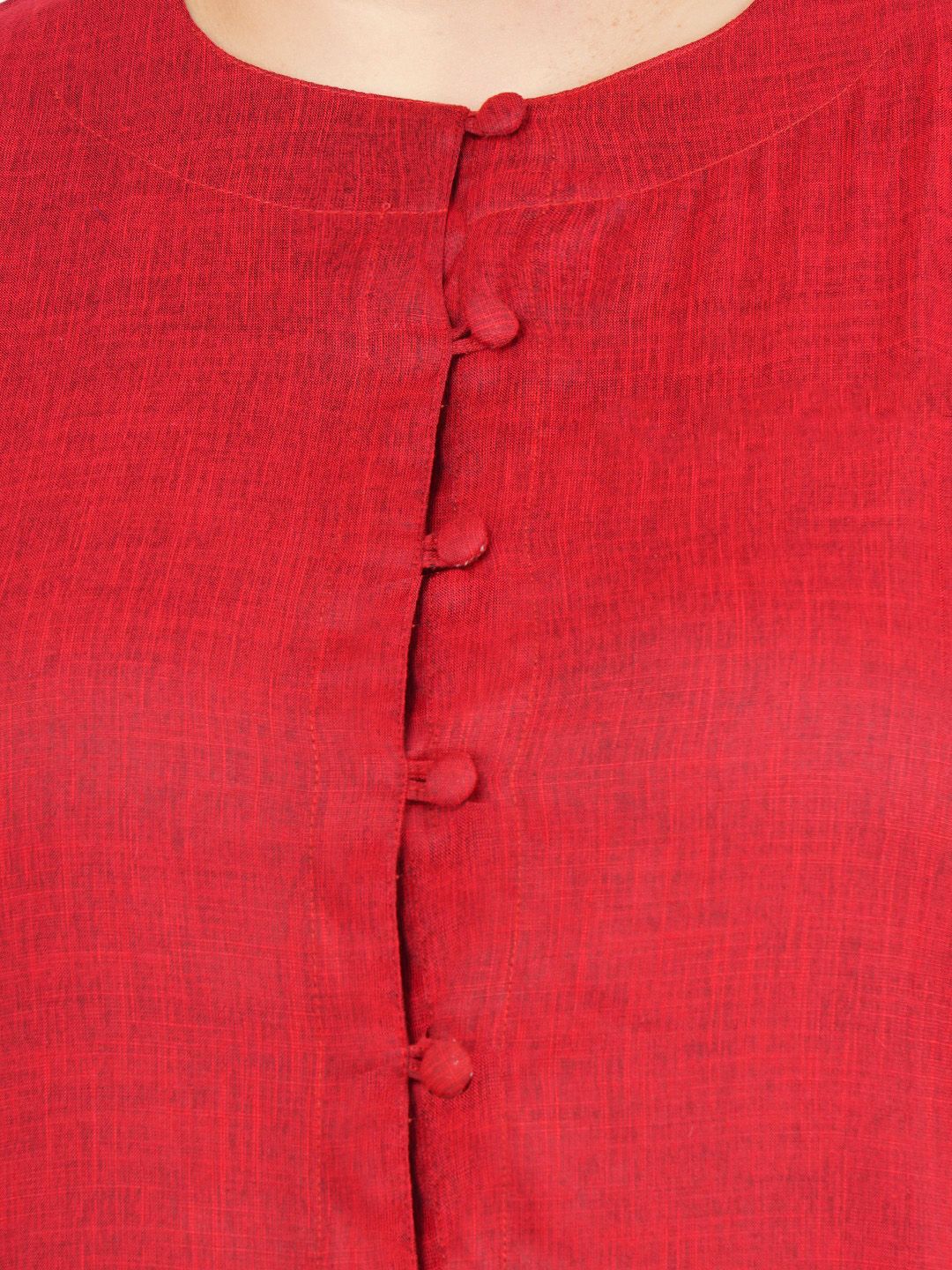 Maroon Cotton Linen Tunic — view 2