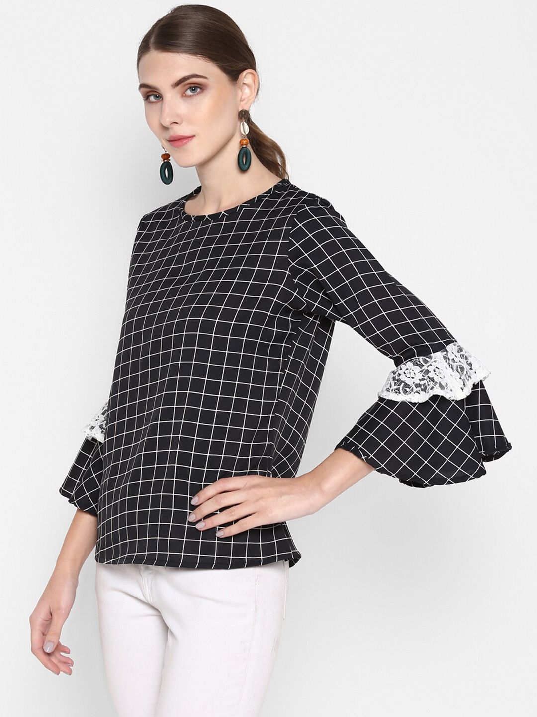 Black Checkered Top — view 9