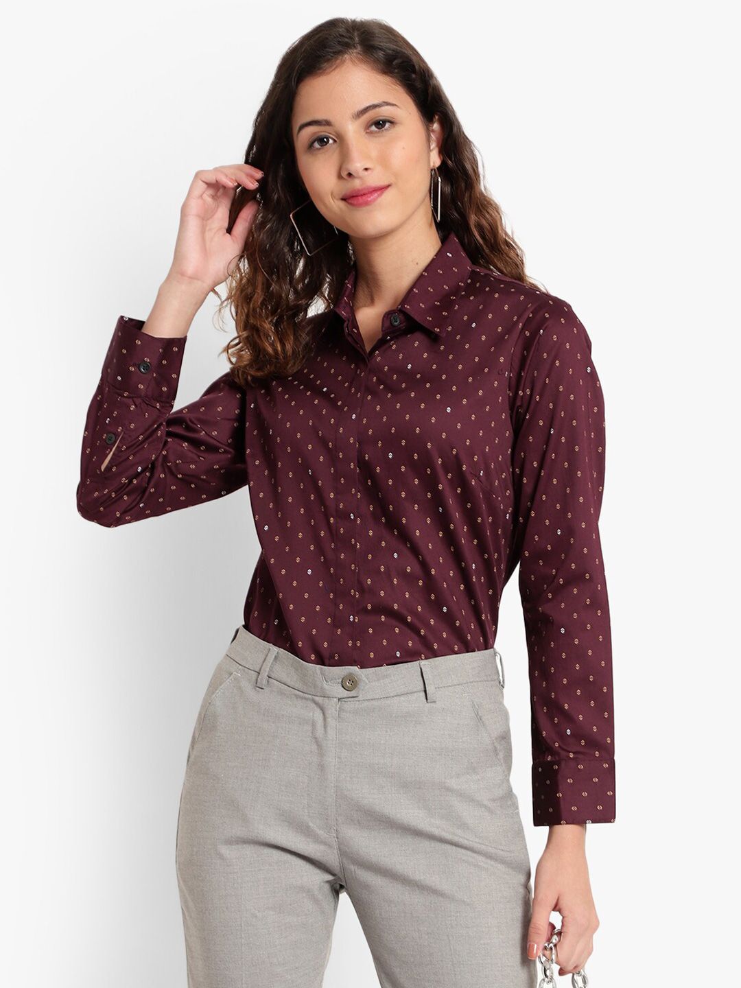 Purple Print Formal Shirt — view 7