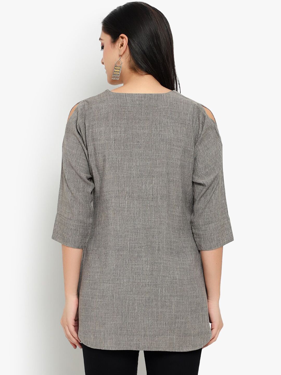 Grey Cotton Linen Tunic — view 4