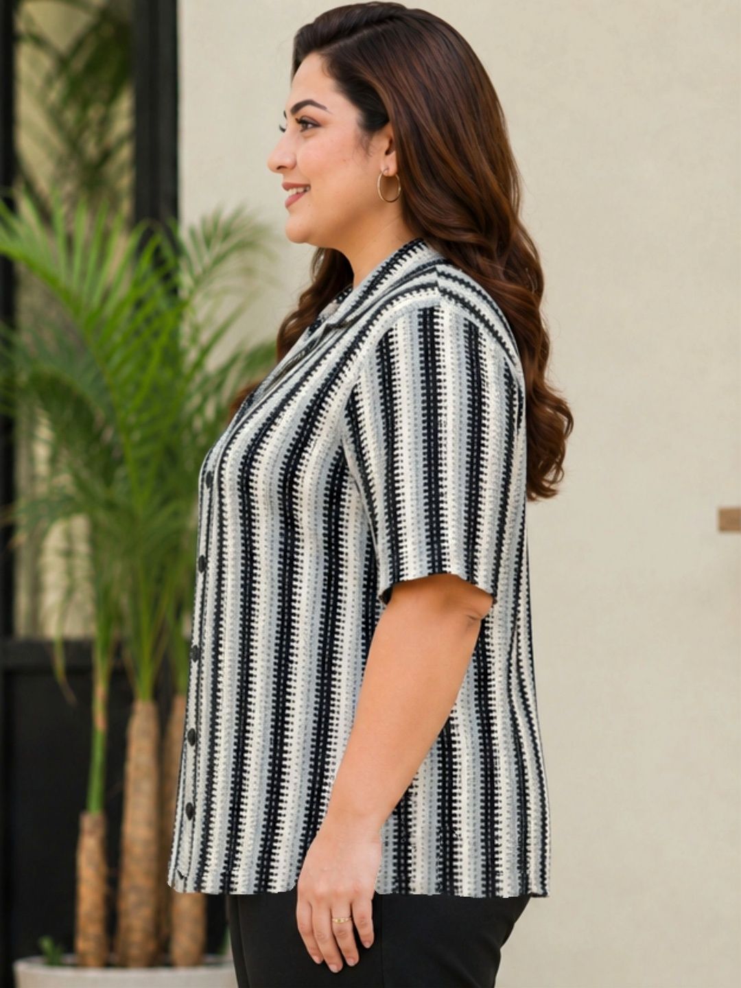 Blue and Black Crochet Shirt — view 4