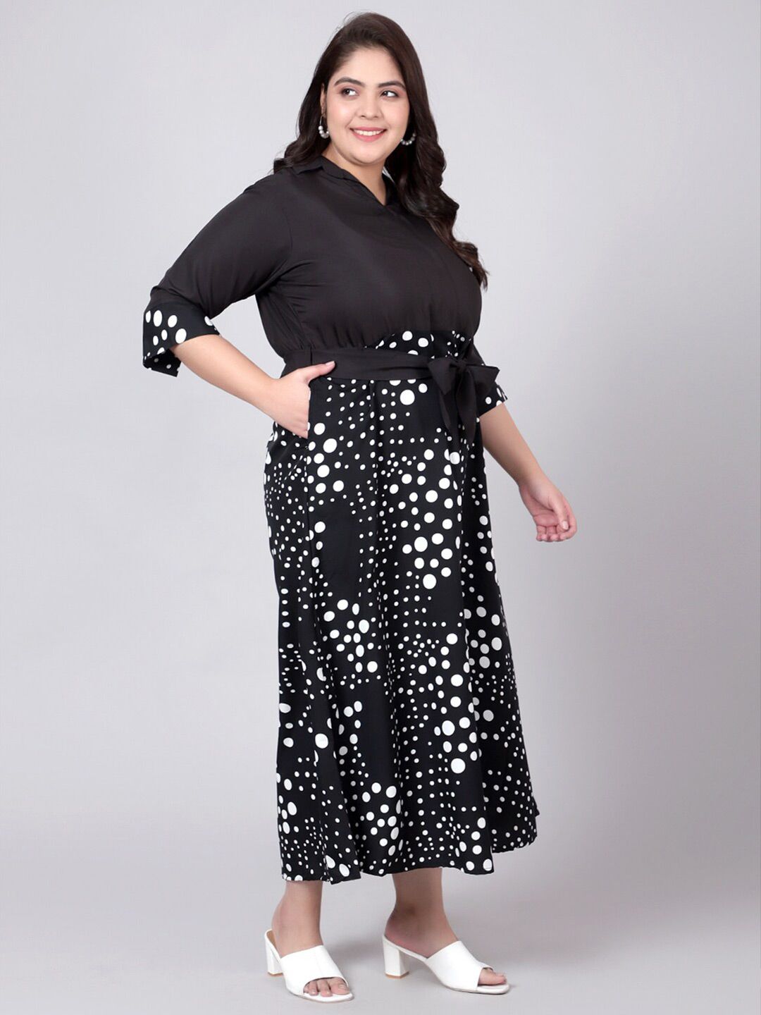 Black & White Polka Dot Dress — view 3