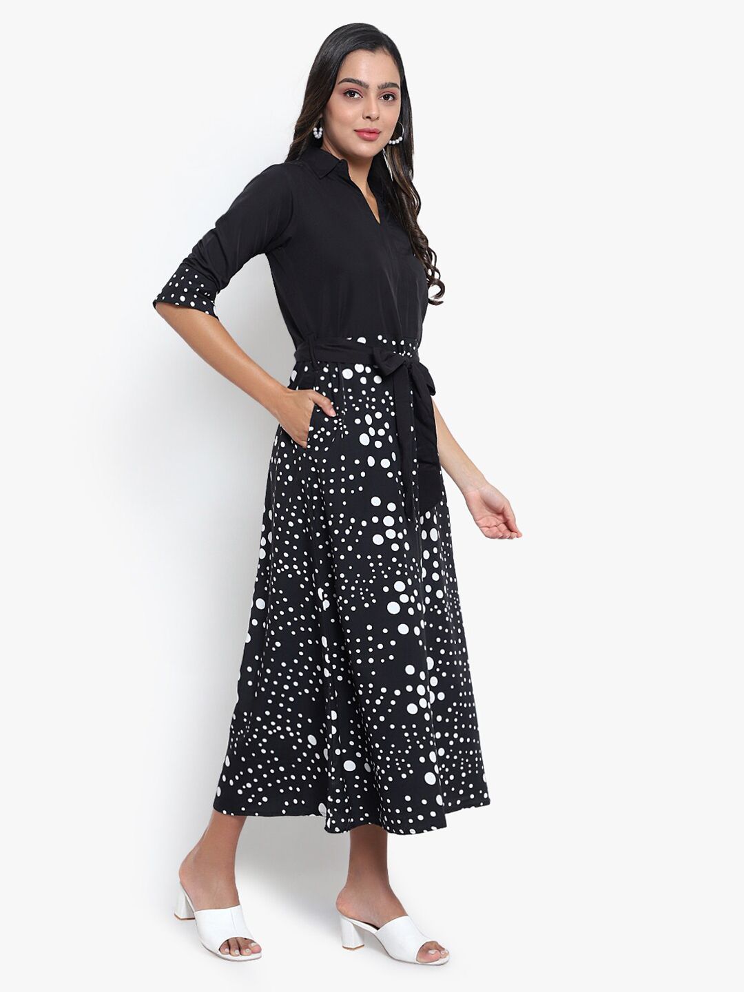 Black & White Polka Dot Dress — view 9