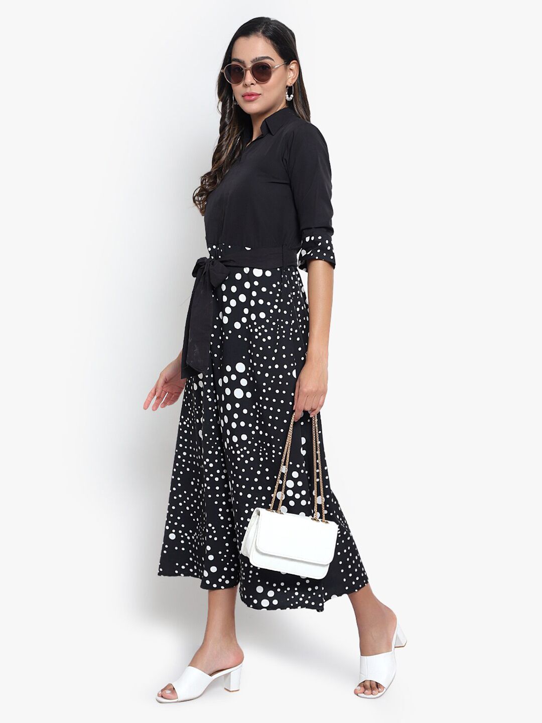 Black & White Polka Dot Dress — view 11