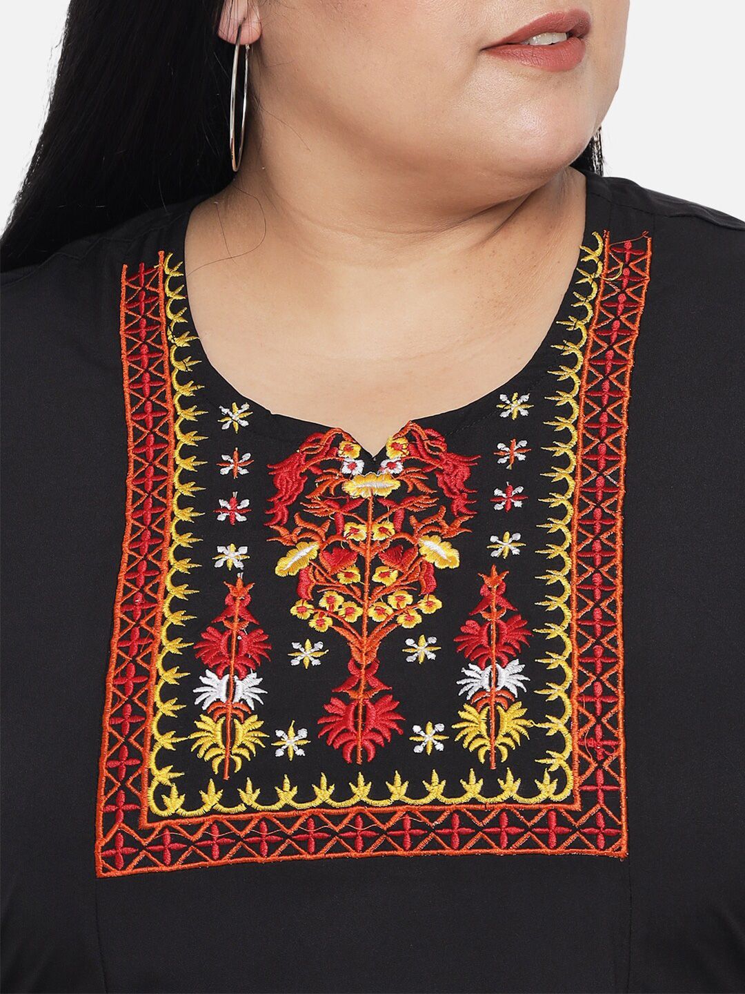 Black Embroidered Dress — view 2