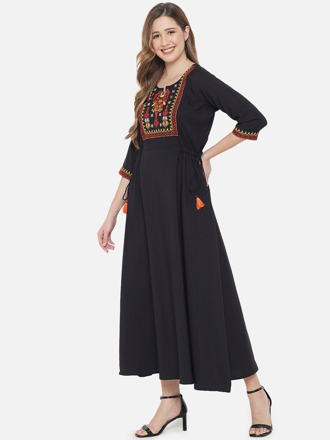 Black Embroidered Dress — view 11