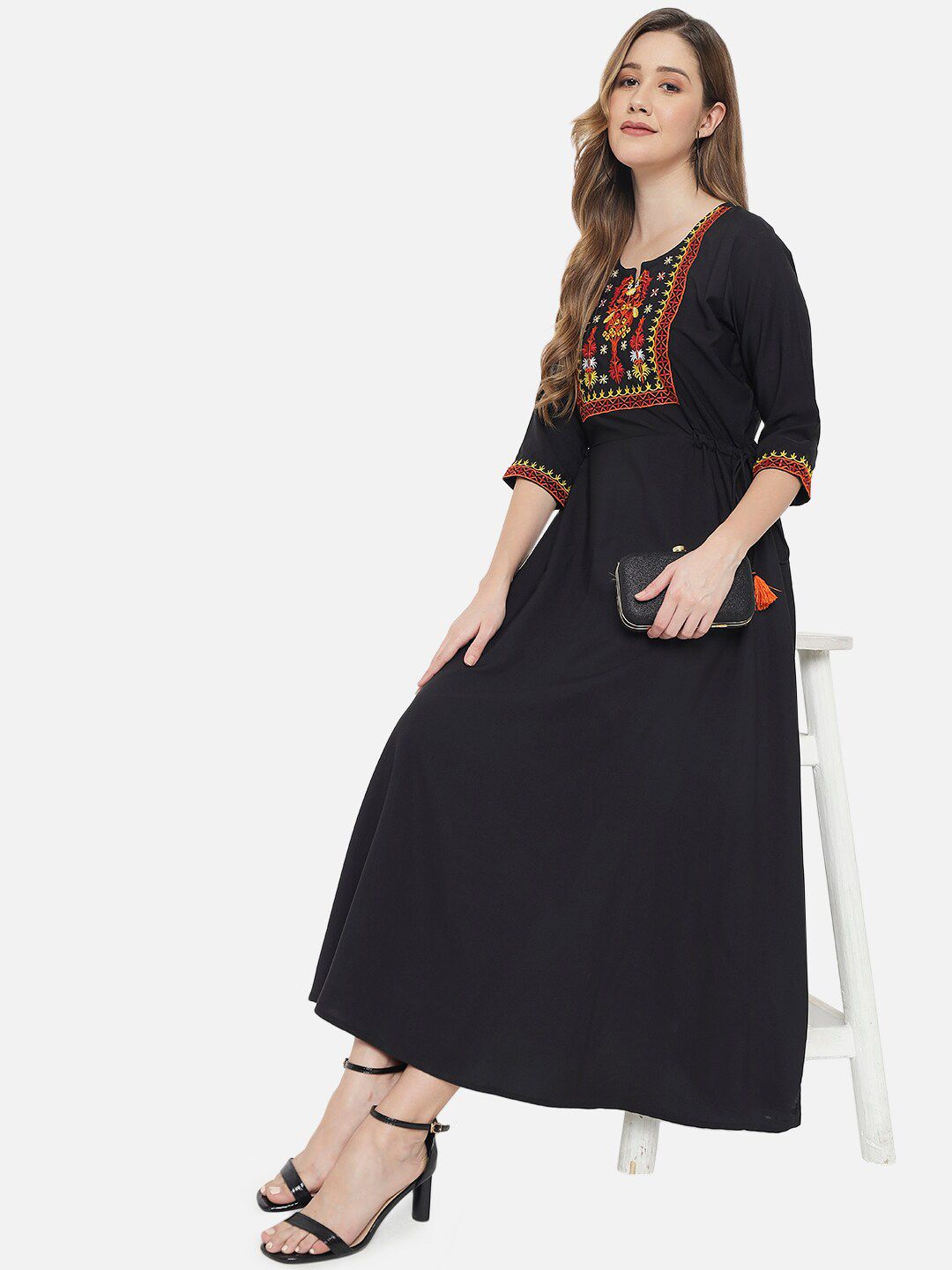 Black Embroidered Dress — view 14