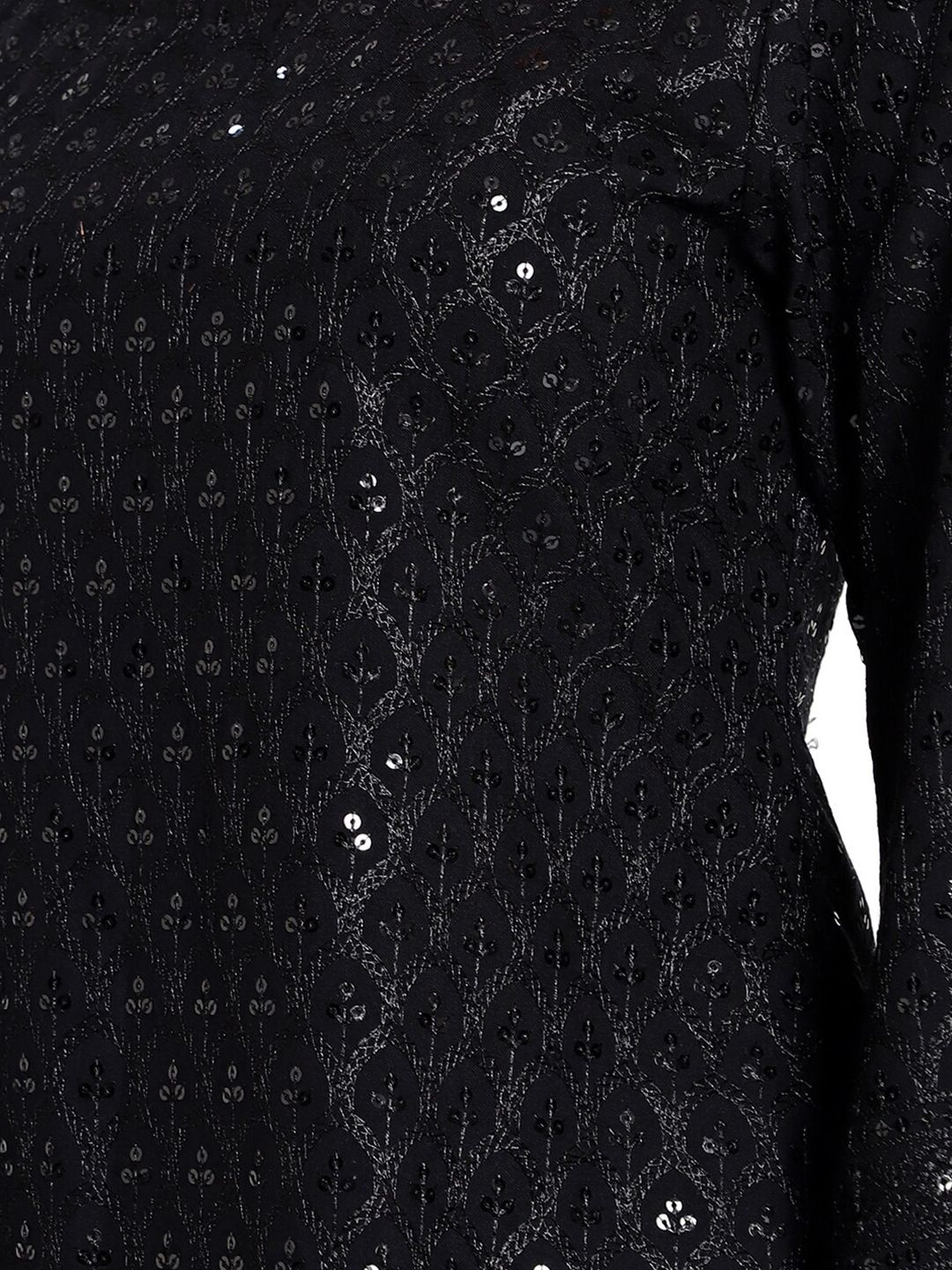 Black Embroidered Sequin Dress — view 2