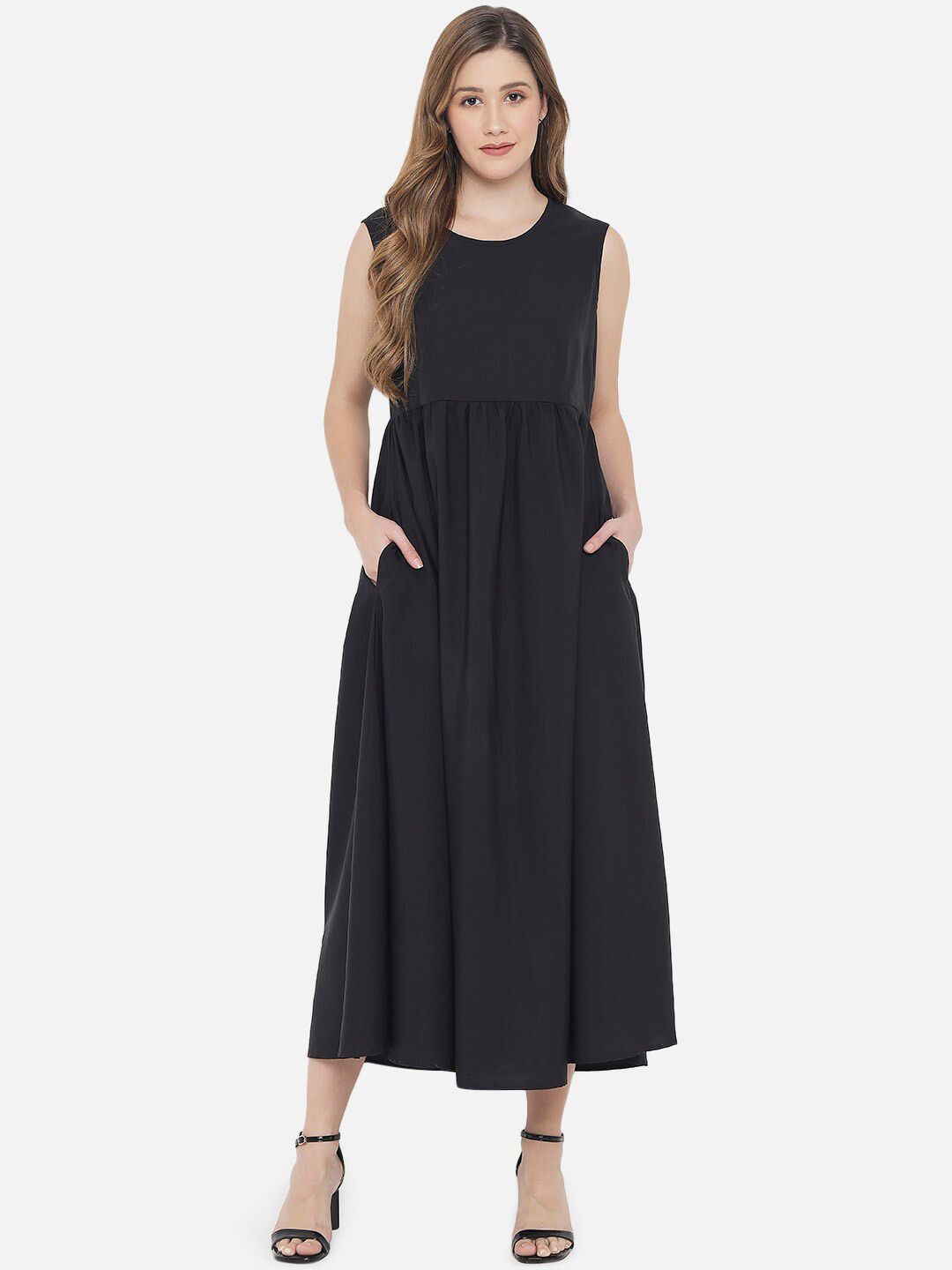 Black Floral Layered Maxi Dress — view 10