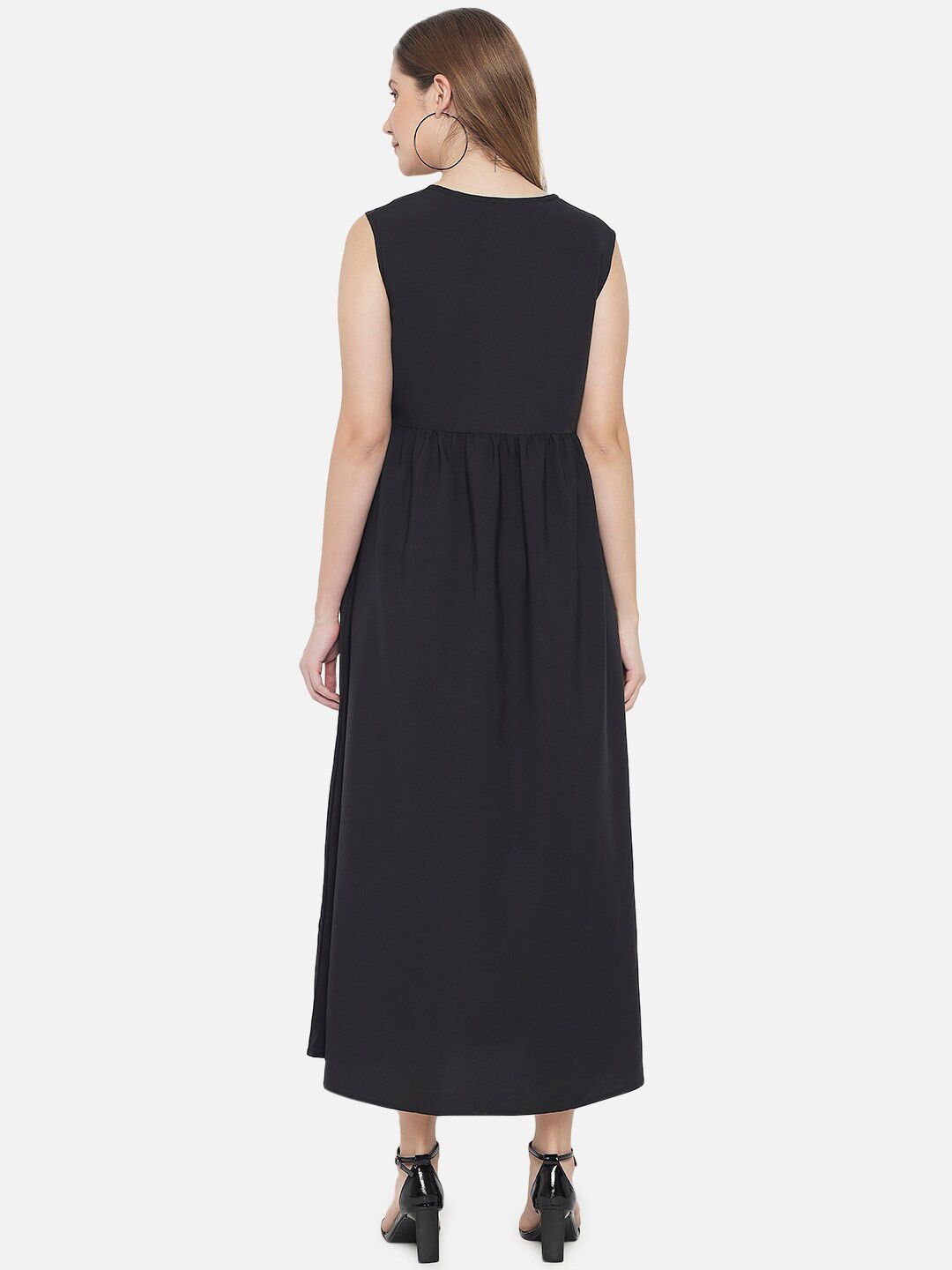 Black Floral Layered Maxi Dress — view 13
